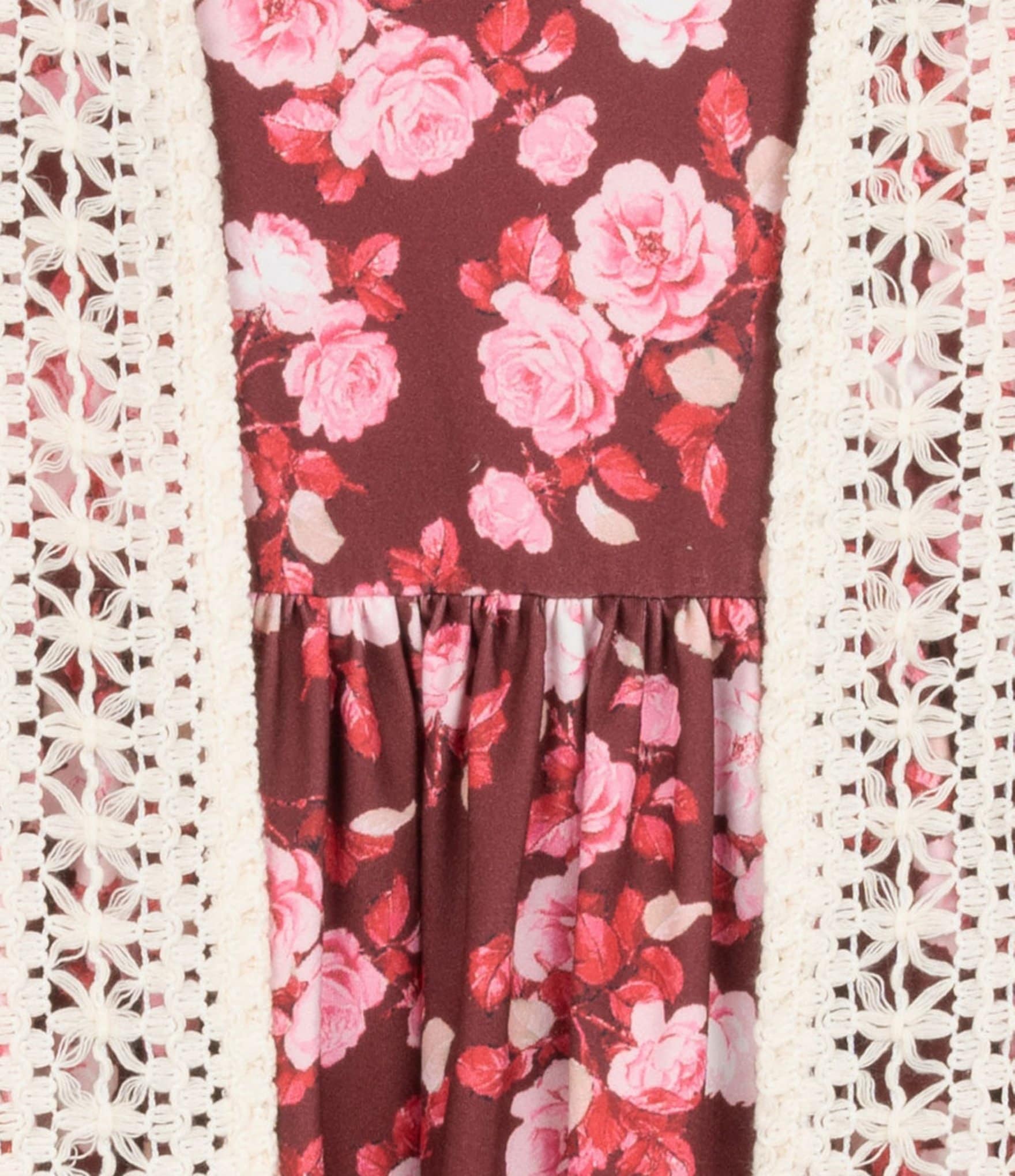 Rare Editions Big Girls Sleeveless Crocheted Cardigan & Short-Sleeve Floral-Printed Fit-And-Flare Dress Set