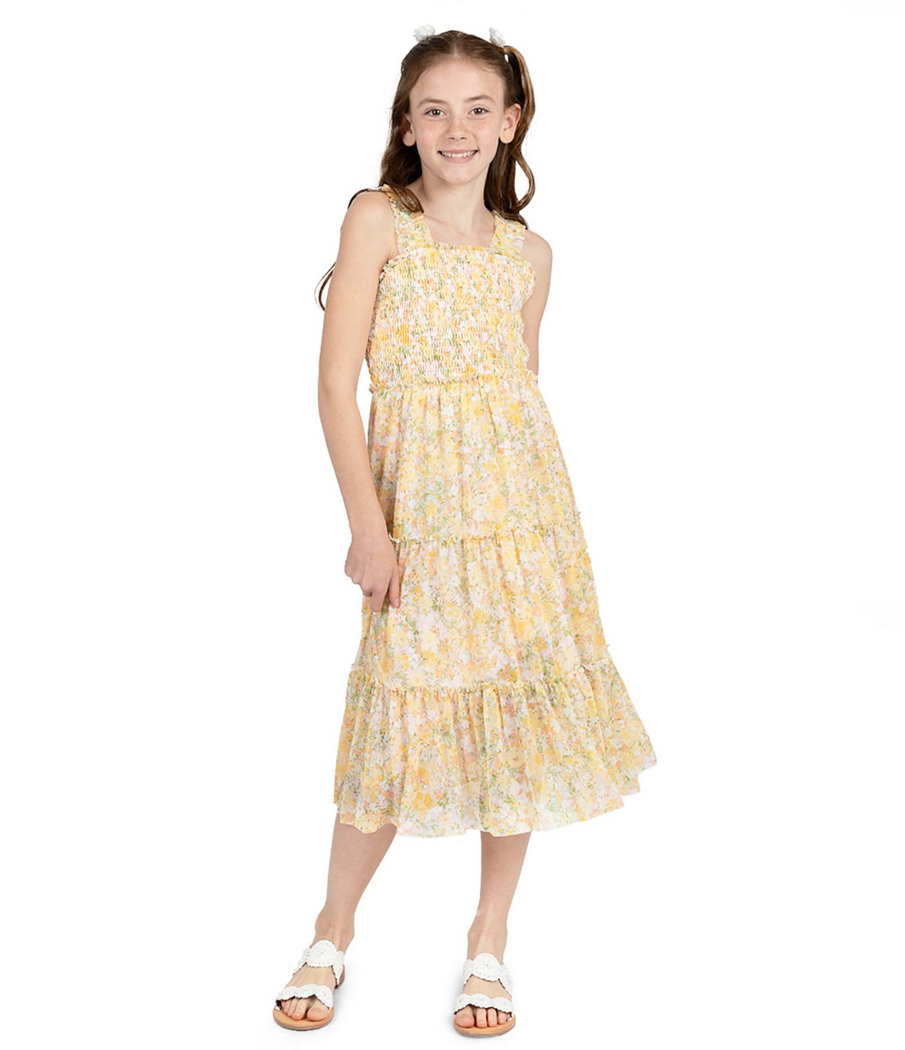 Rare Editions Big Girls 7-16 Sleeveless Floral Printed Dress