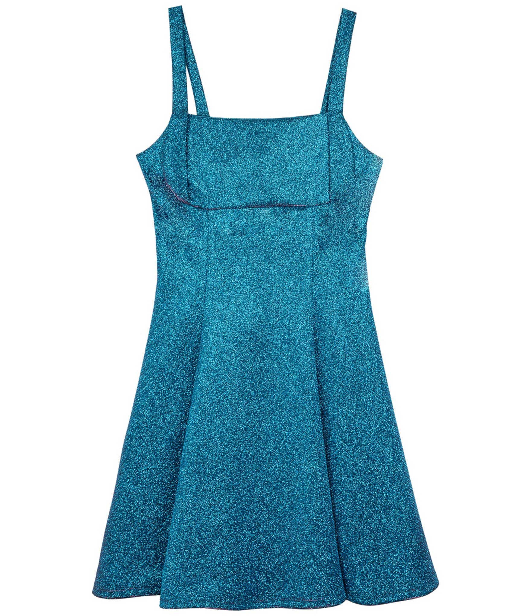 Rare Editions Big Girls Sleeveless Metallic Empire-Waist Dress