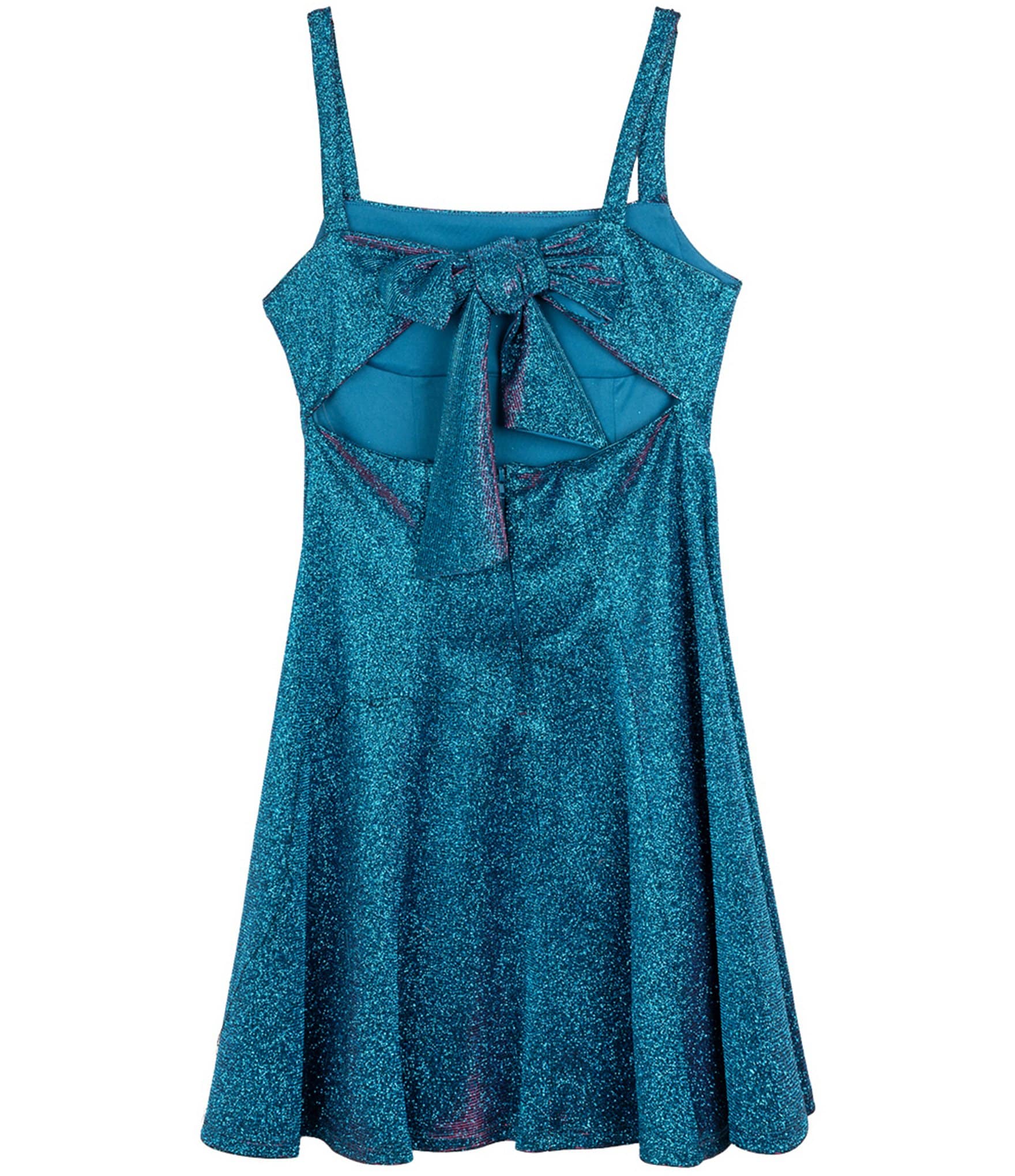 Rare Editions Big Girls Sleeveless Metallic Empire-Waist Dress