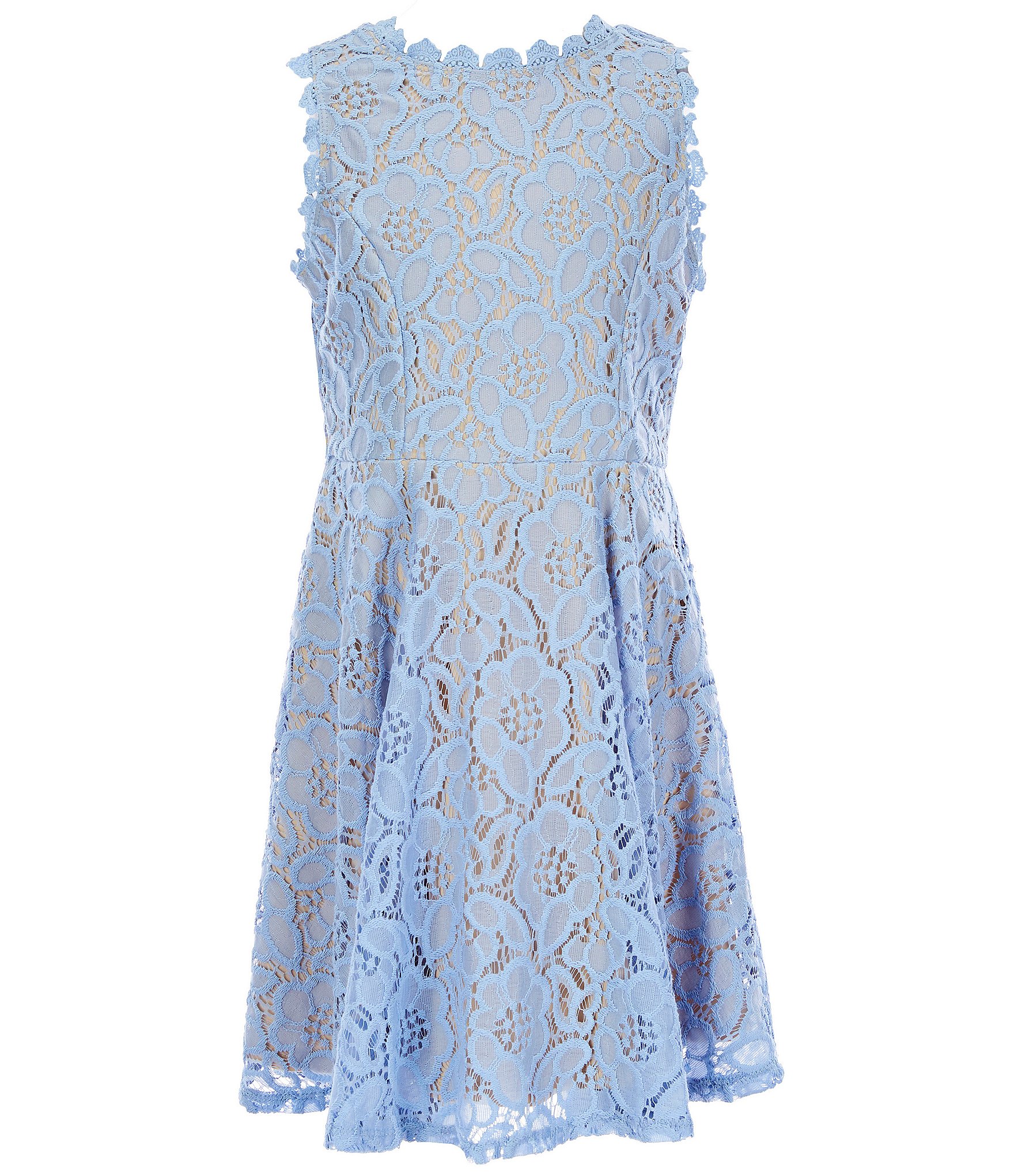 Dillards blue shop lace dress