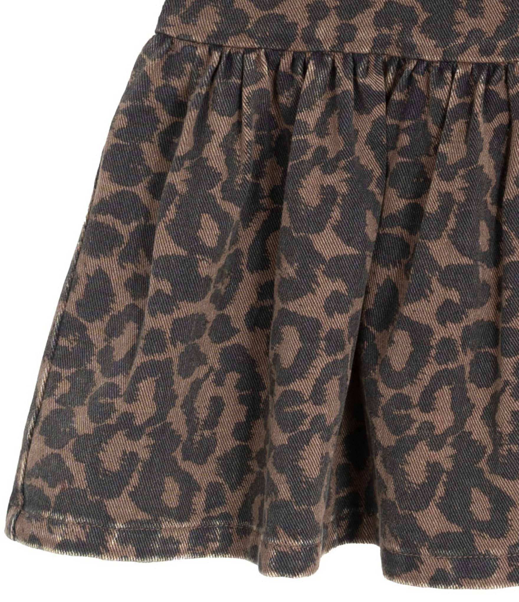Rare Editions Big Girls Short-Sleeve Leopard-Printed Drop-Waist Shift Dress