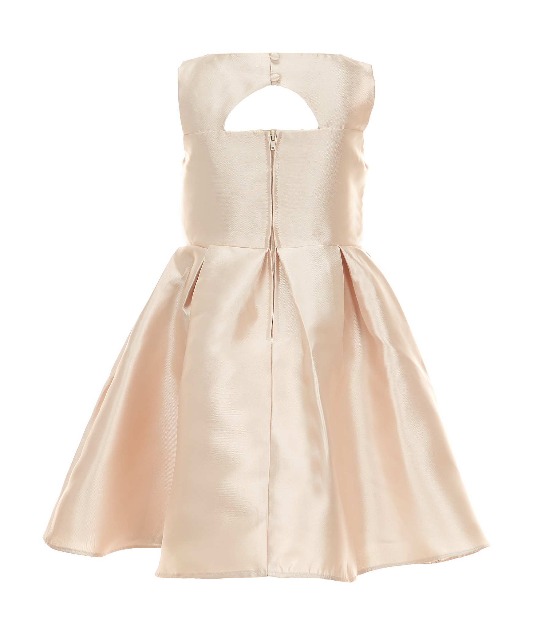 Rare Editions Little Girls Bow-Accented Cutout-Front Fit-And-Flare Mikado Dress