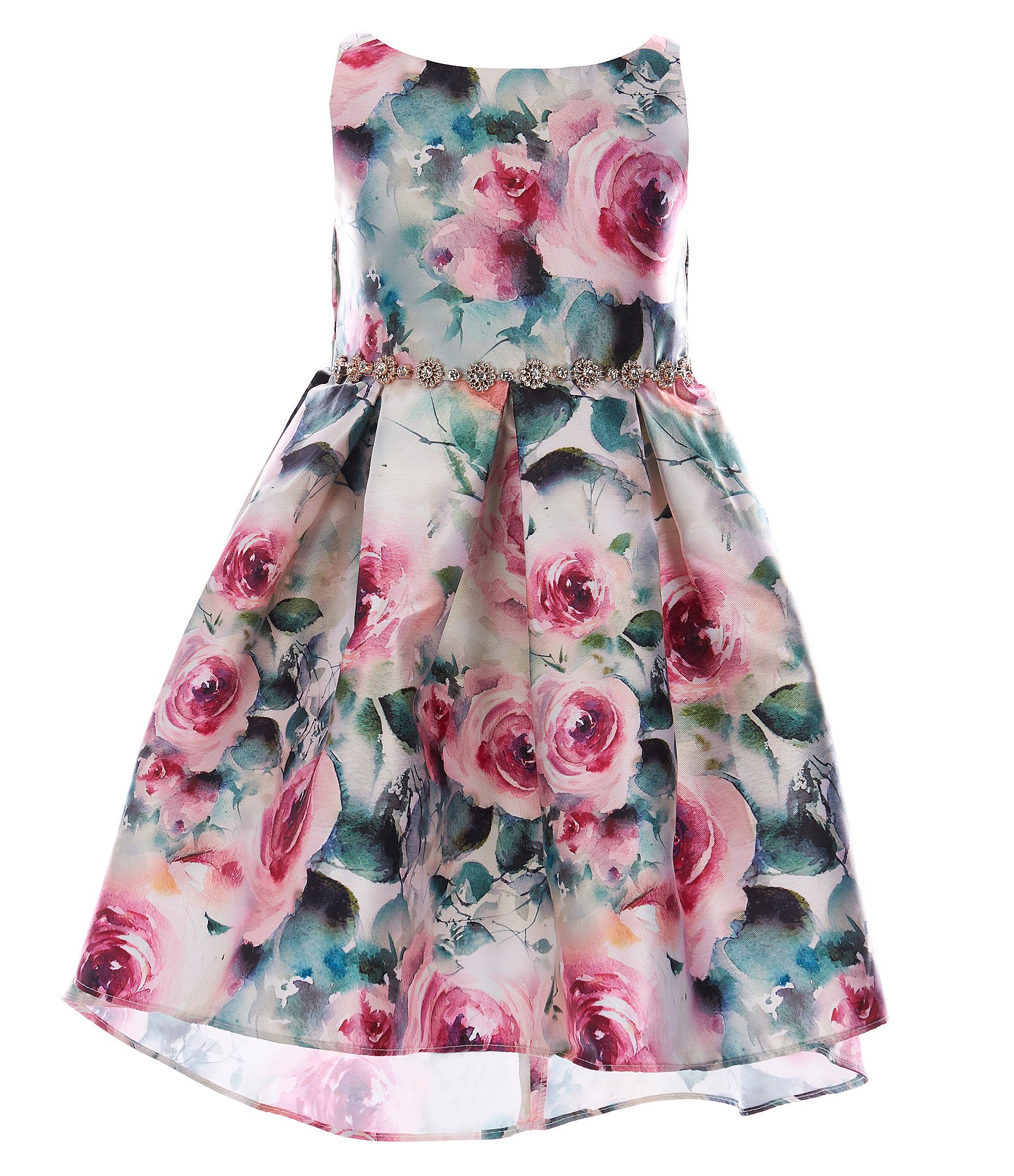 Rare Editions Little Girls 2T-6X Floral Mikado High-Low Dress | Dillard's