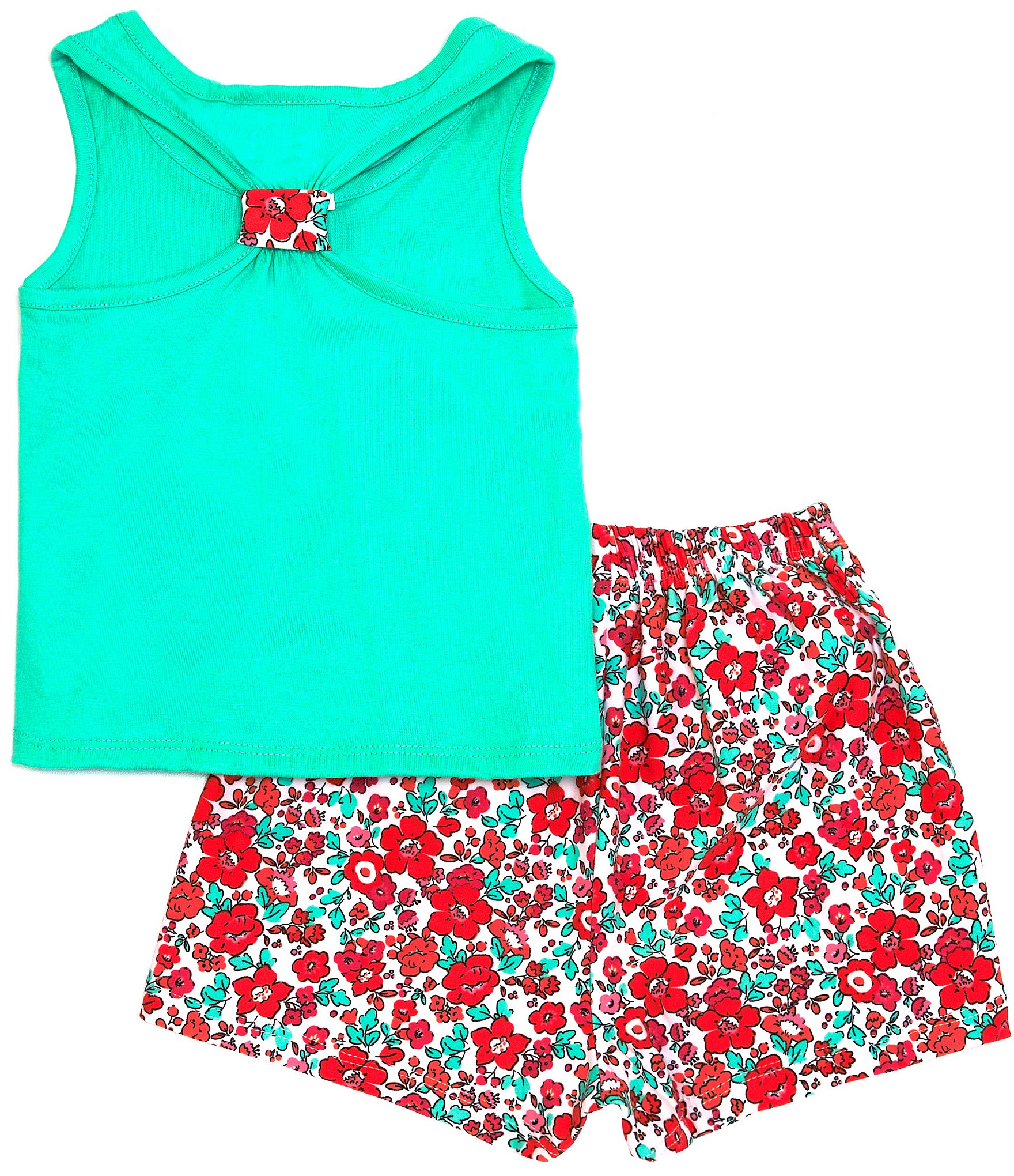 Rare Editions Little Girls 2T-6X Sleeveless Love Tank Top & Floral Print Skort Set