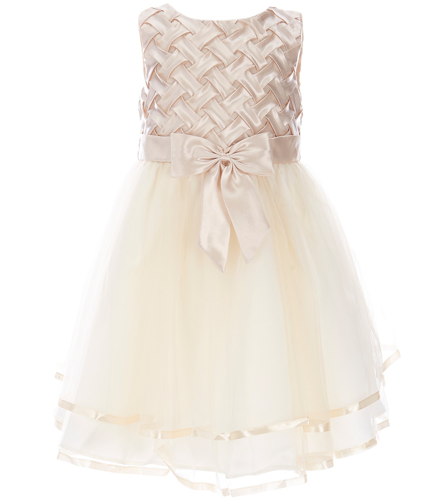 Rare Editions Little Girls Sleeveless Satin Ribbon Basket