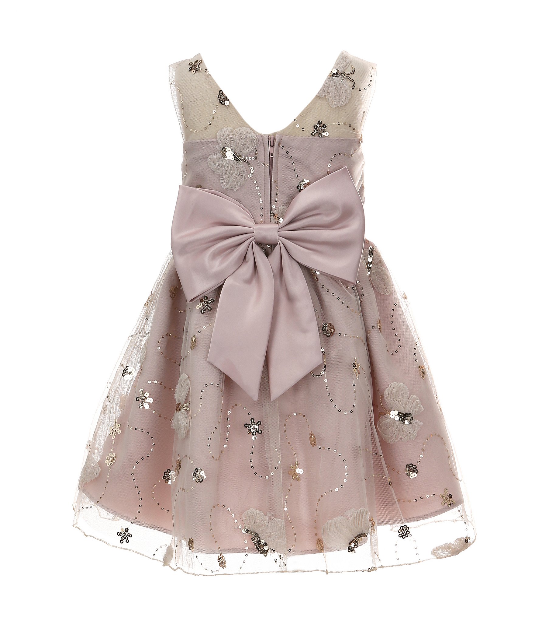 Rare Editions Little Girls 2T-6X Sleeveless Sequin-Embellished Butterfly-Soutache-Embroidered Fit & Flare Dress