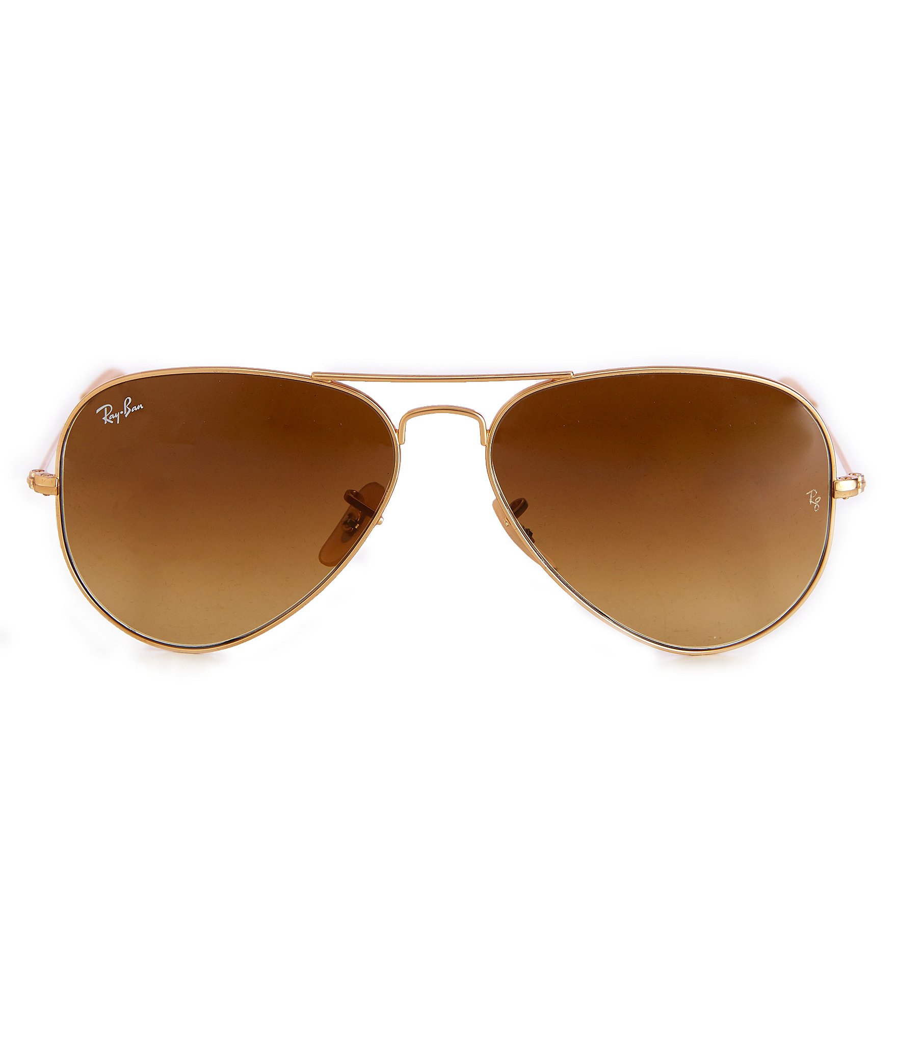 Y2K Vintage Brown Square Aviator Sunglasses. Rose Gold Double Bridge Metal Frame with Brown Gradient Lenses. 70s. Mens Aviators. Unused NOS