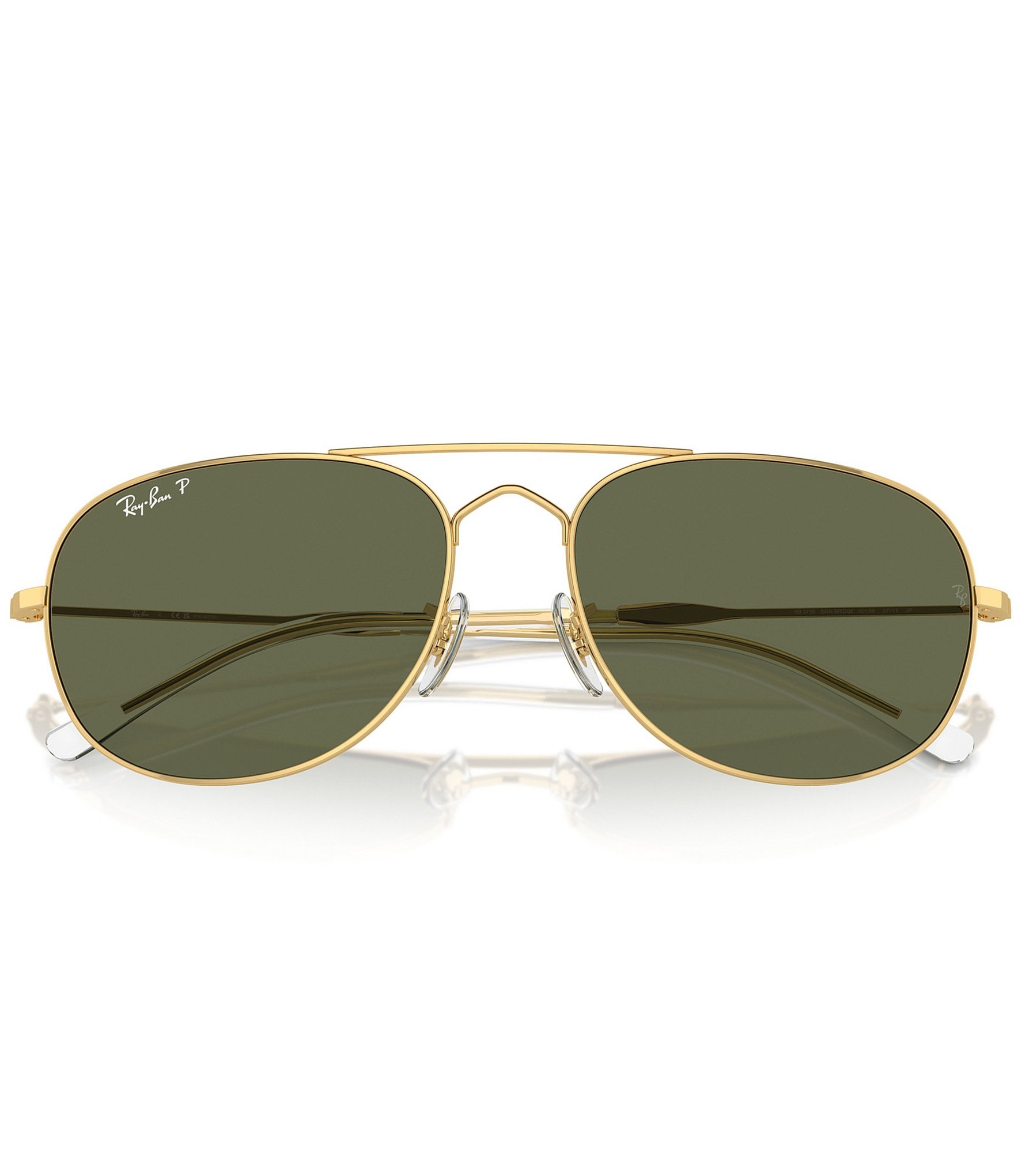 Ray-Ban Unisex Polarized RB3735 Bain Bridge 57mm Aviator Sunglasses