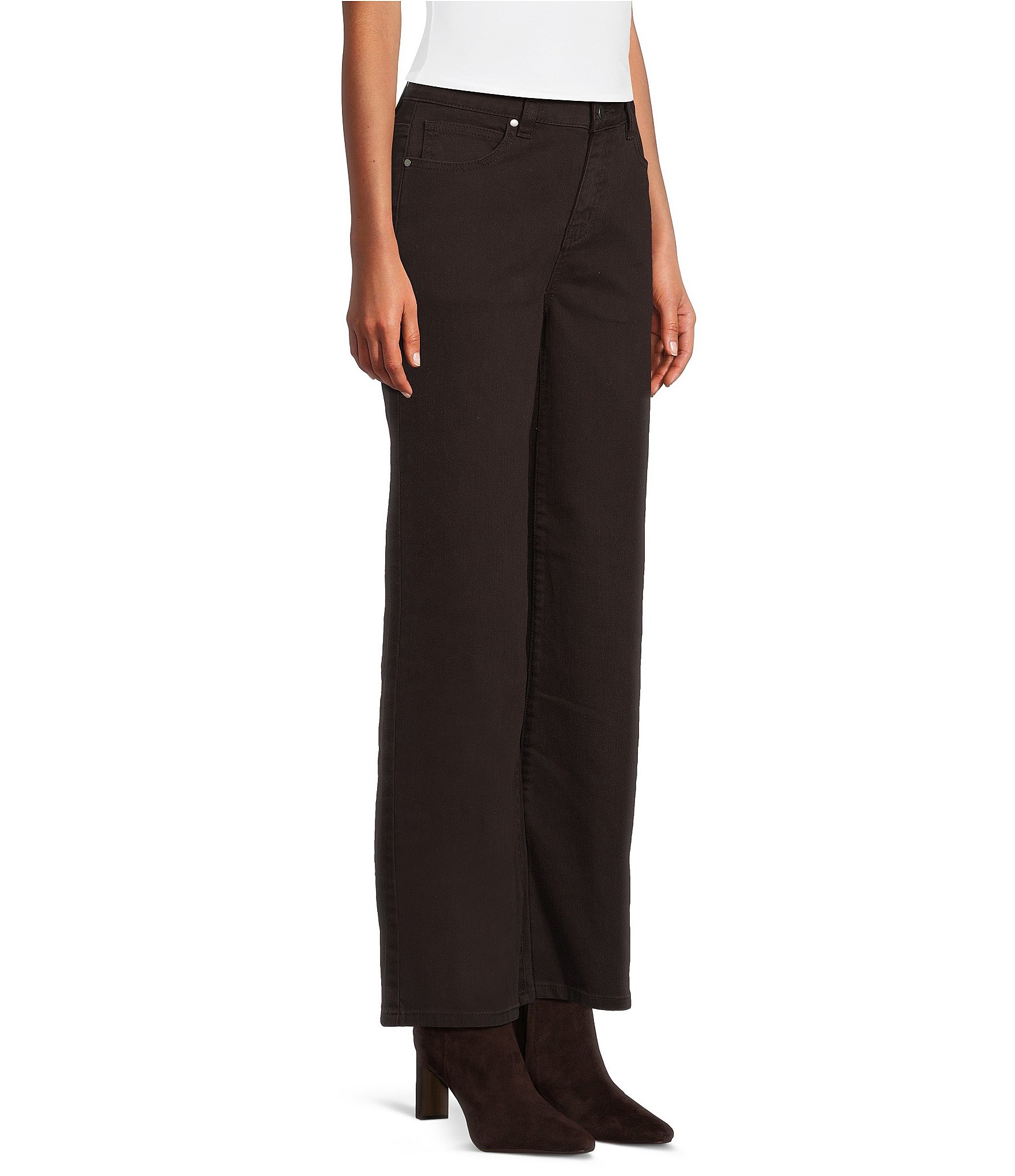 Reba Delaney Stretch Denim Wide Leg Jeans