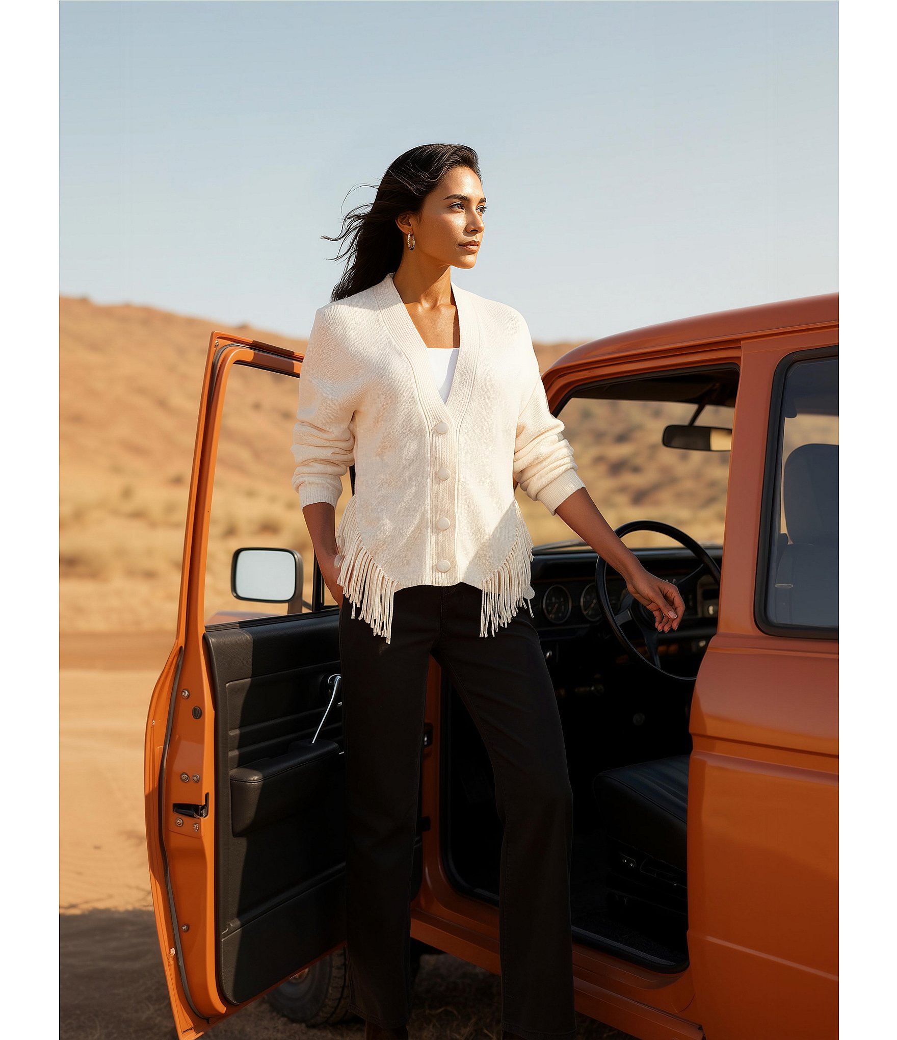 Reba Delaney Stretch Denim Wide Leg Jeans