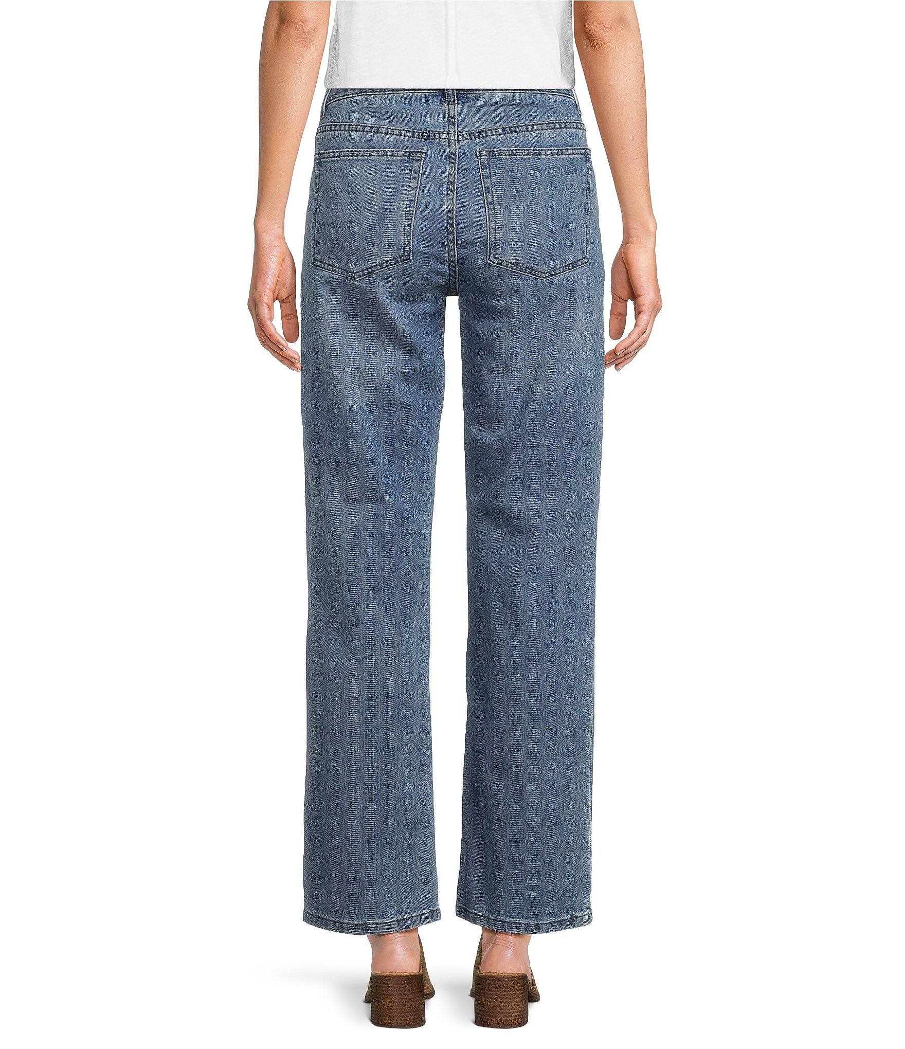 Reba Relaxed Straight Leg Distressed Denim Jeans