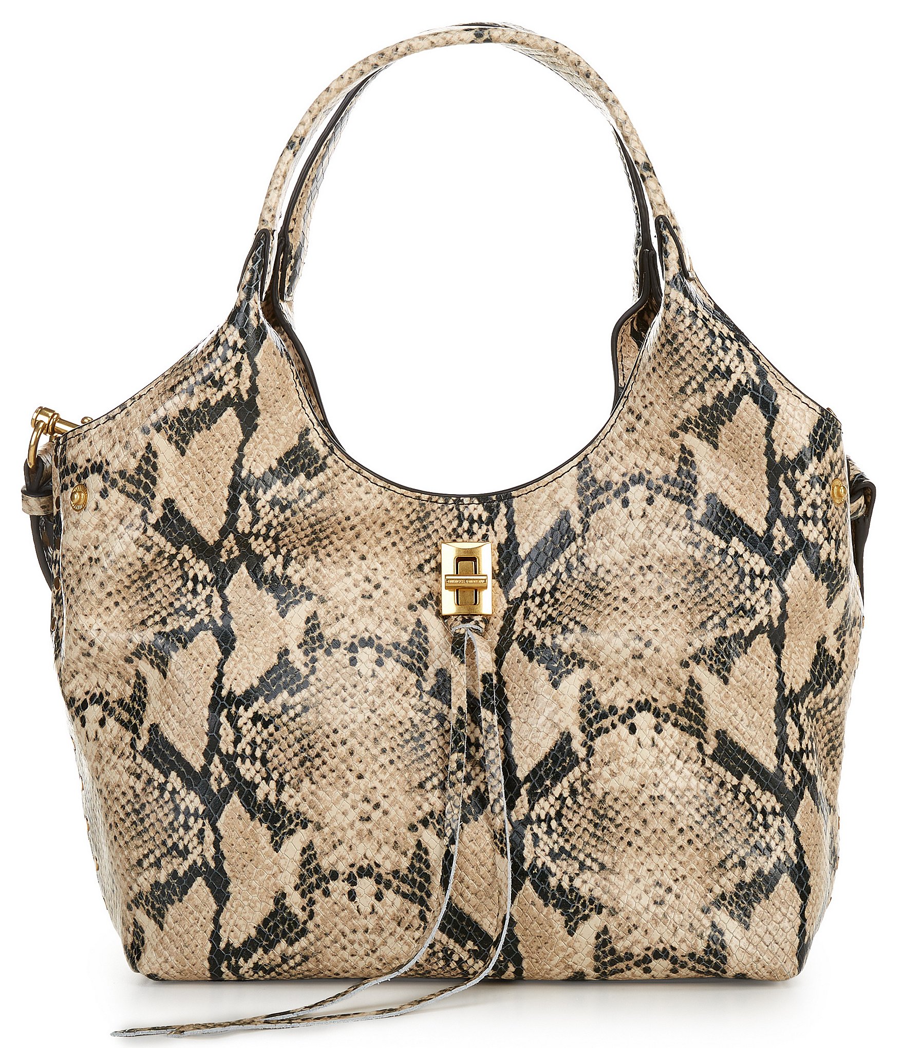 REBECCA MINKOFF Darren Carrysome Snake Embossed Shoulder Bag