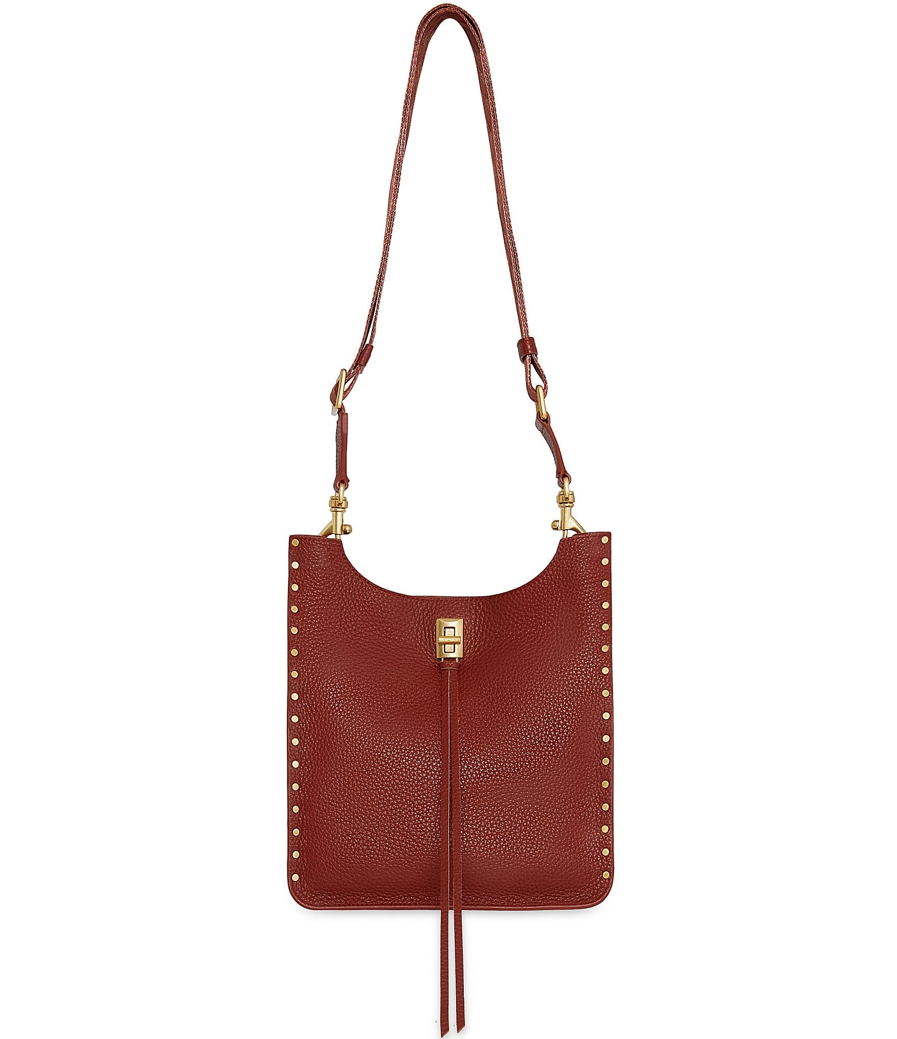 Rebecca Minkoff Darren Medium Feed Leather Crossbody Terracotta