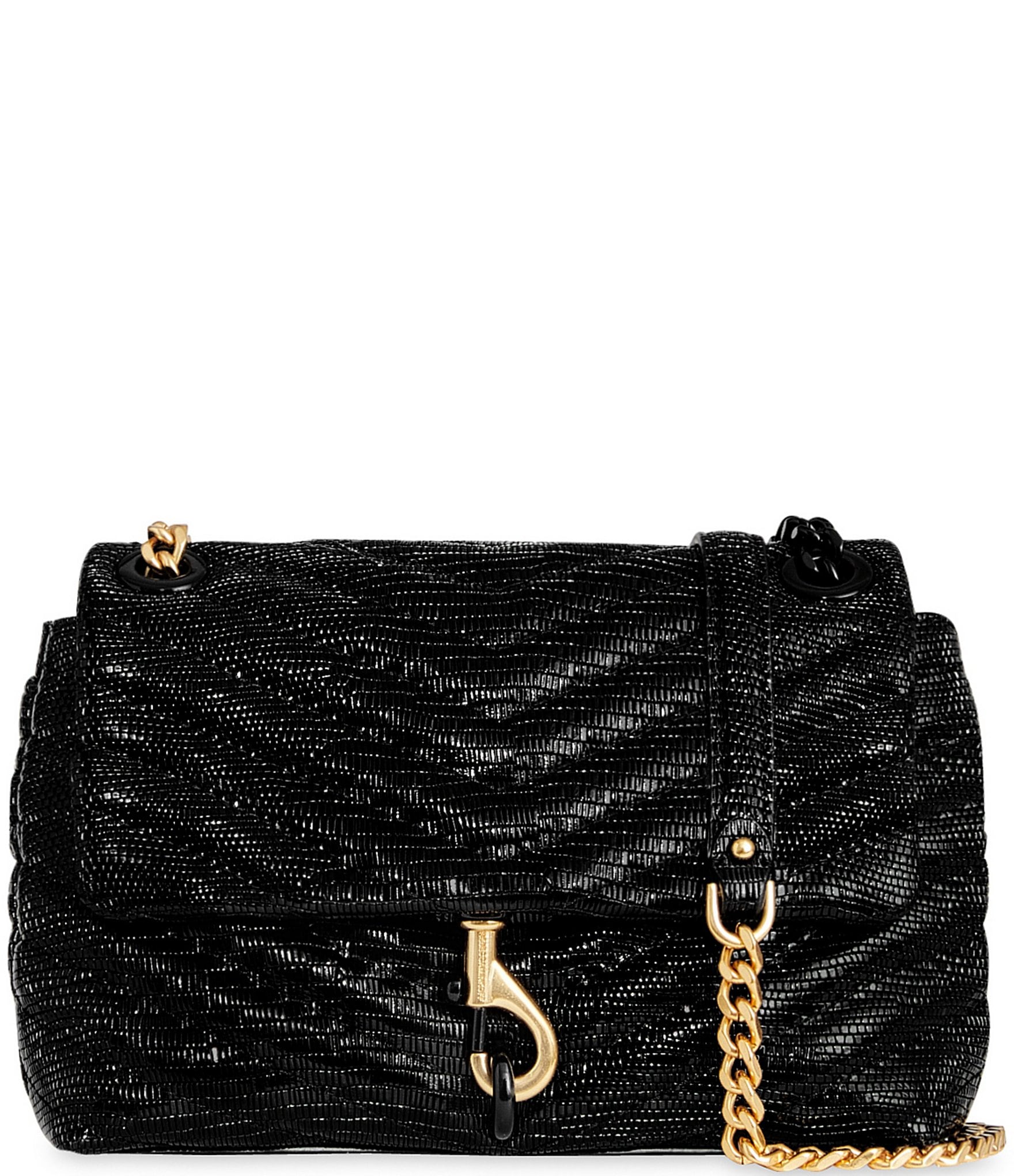 REBECCA MINKOFF Edie Shiny Leather Crossbody Bag