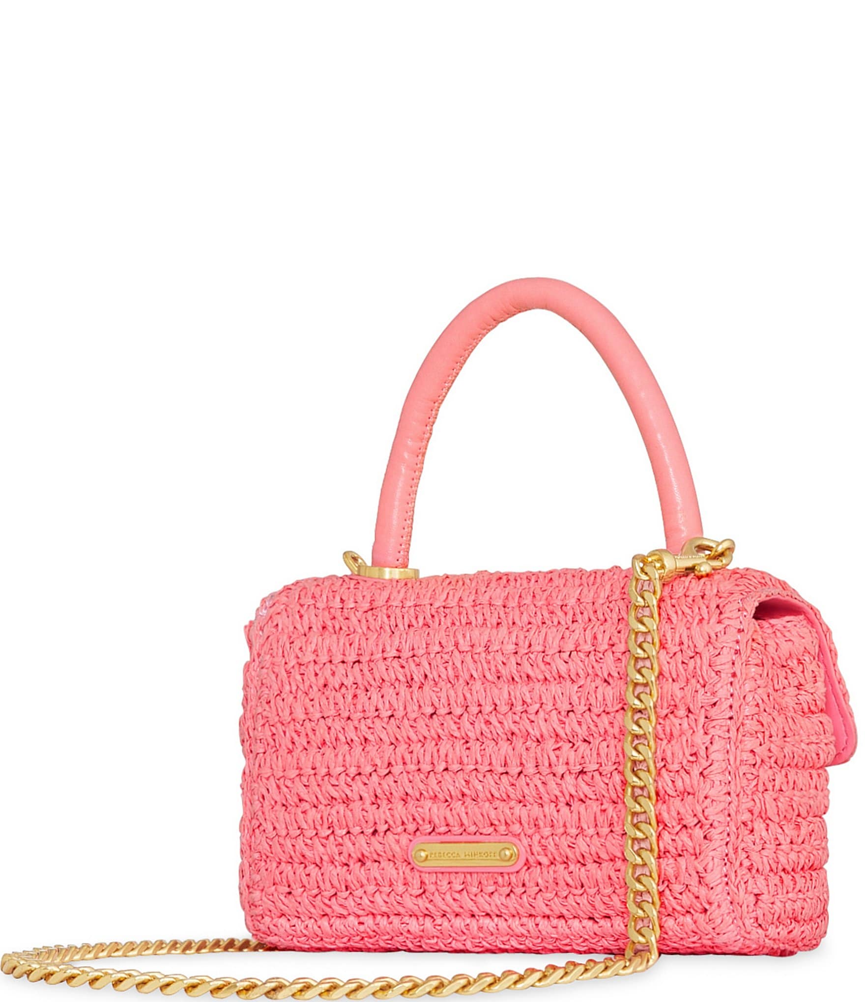 REBECCA MINKOFF Edie Straw Top Handle Crossbody Bag