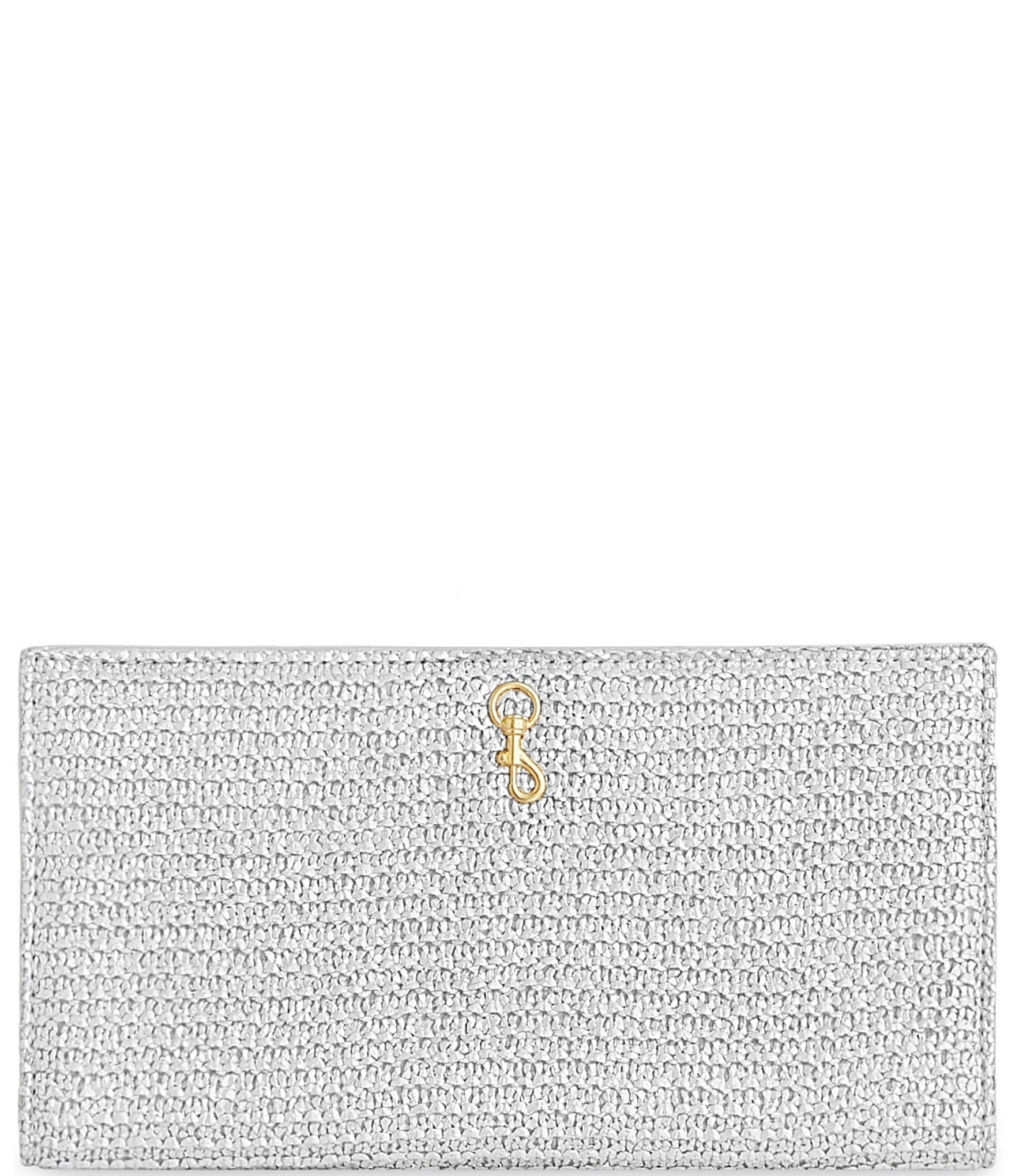 REBECCA MINKOFF Straw Metallic Soft Wallet On Chain Crossbody Bag