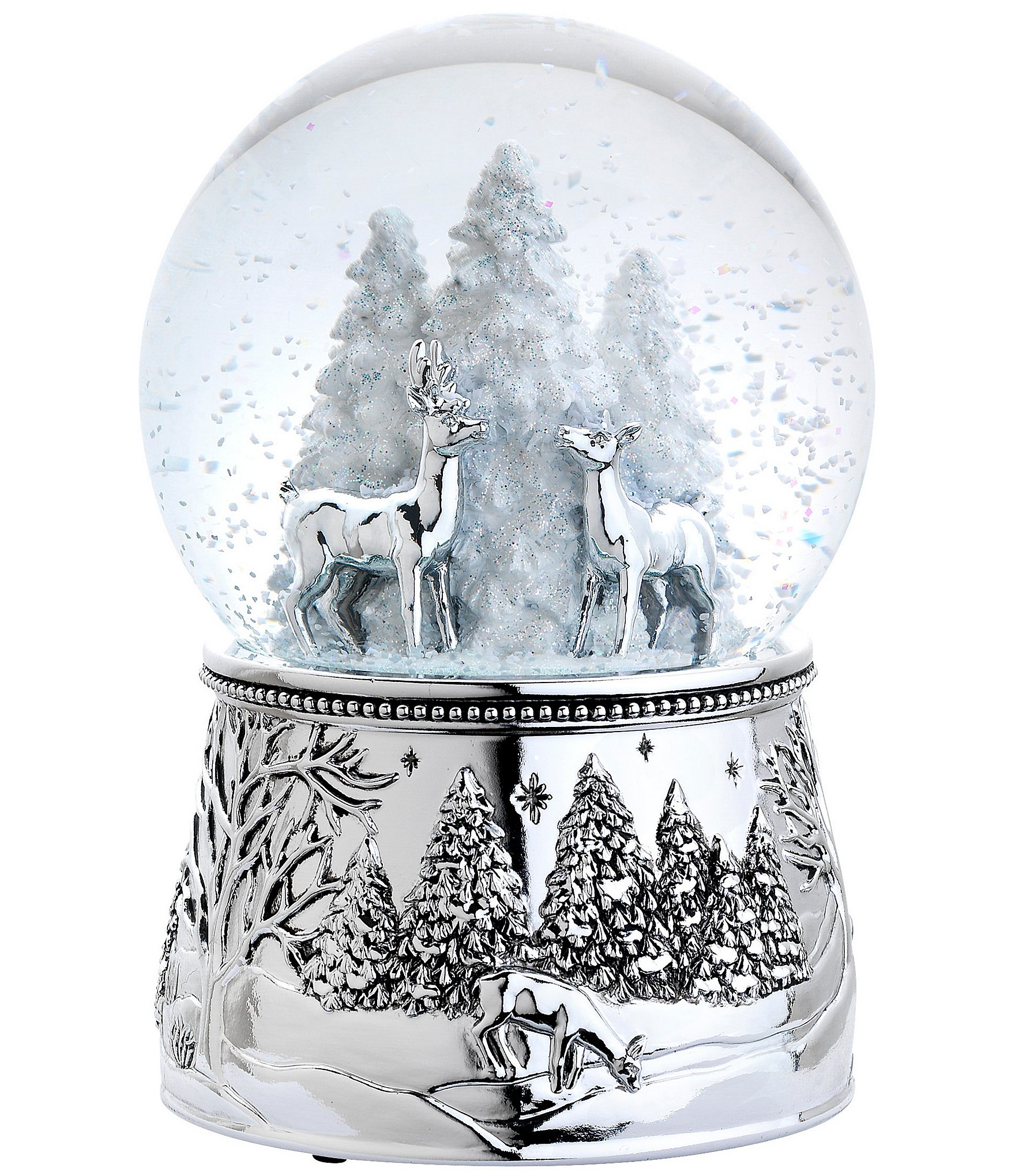 Reed & Barton North Pole Bound Reindeer Musical Snow Globe