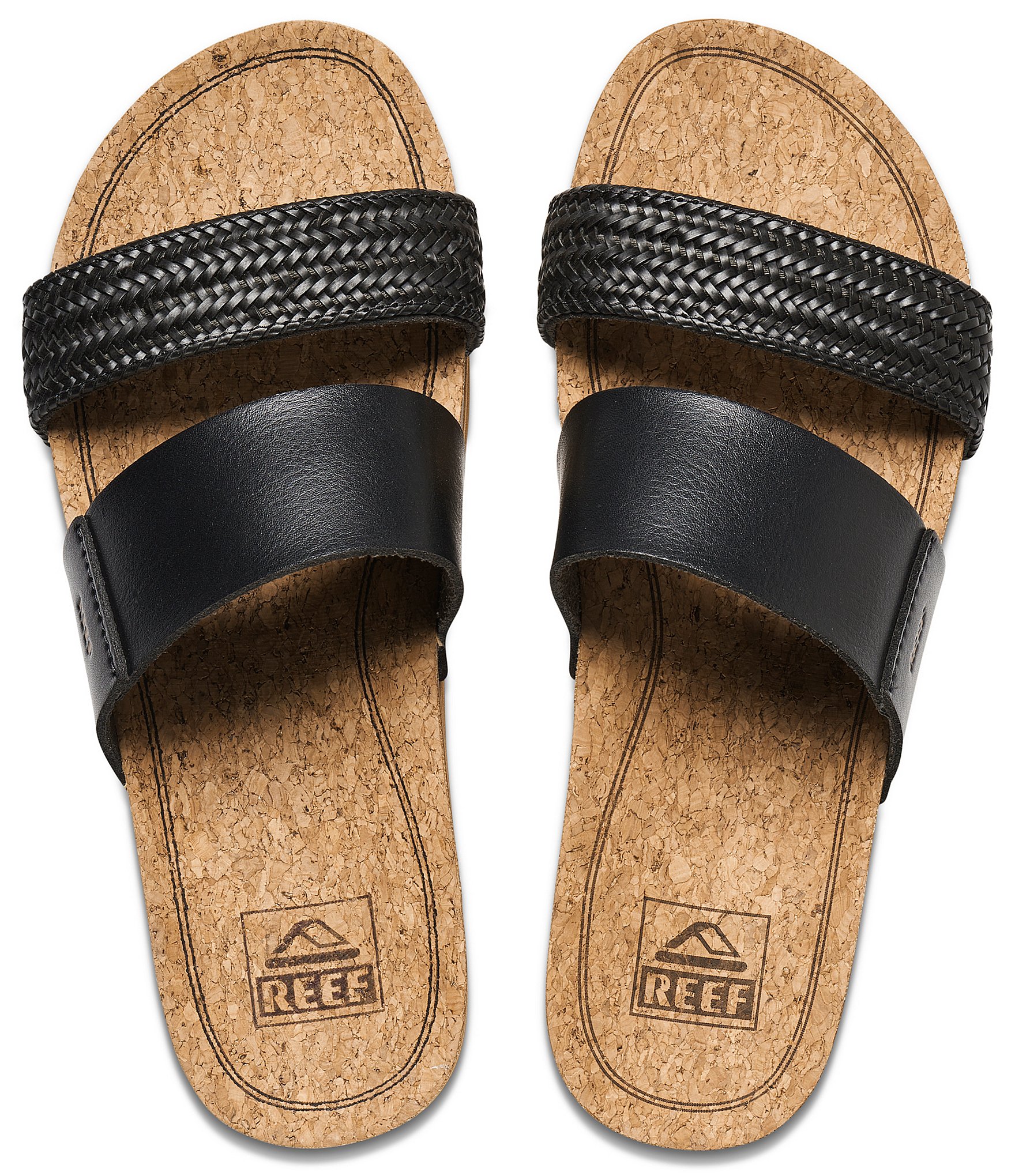 Reef Women's Cushion Vista Hi Braided Strap Platform Slides