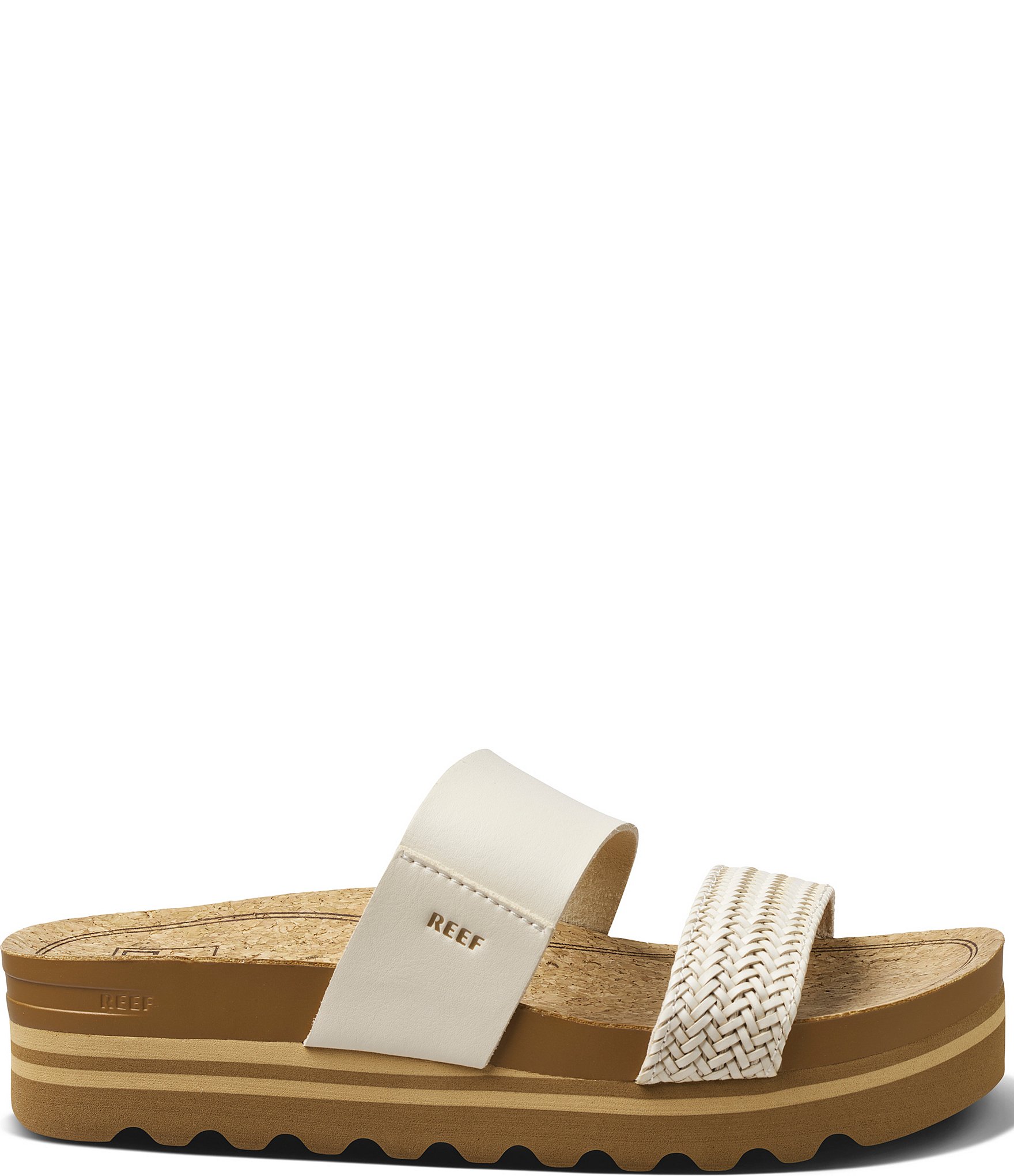 Reef Women's Cushion Vista Hi Braided Strap Platform Slides