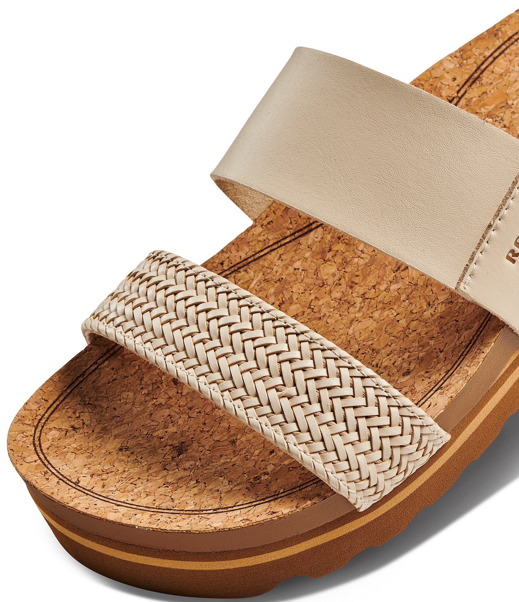 Reef Women's Cushion Vista Hi Braided Strap Platform Slides