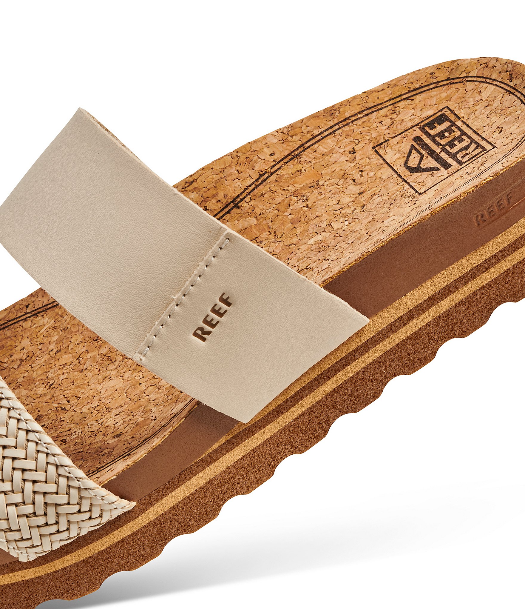 Reef Women's Cushion Vista Hi Braided Strap Platform Slides