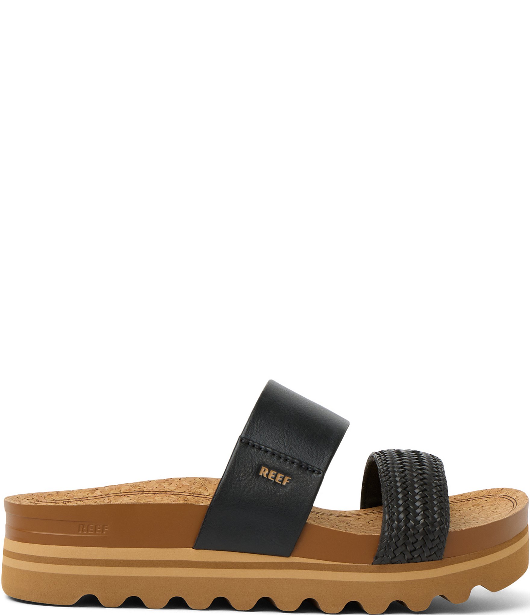 Reef Women's Cushion Vista Hi Braided Strap Platform Slides