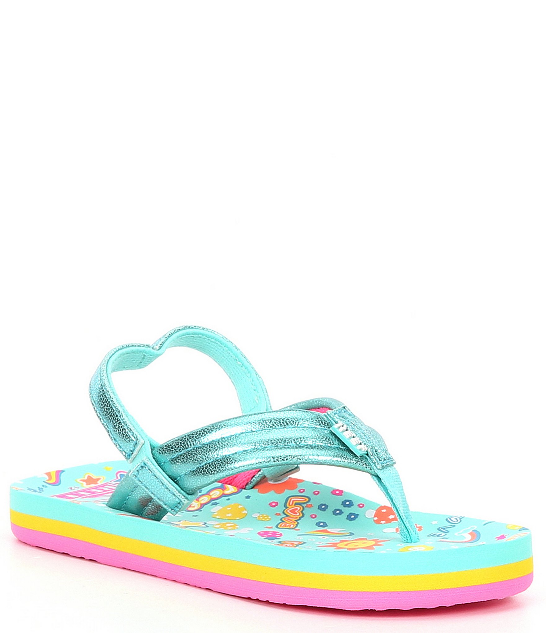 Reef Girls Little Ahi Love Rainbow Flip Flops Toddler Dillard s