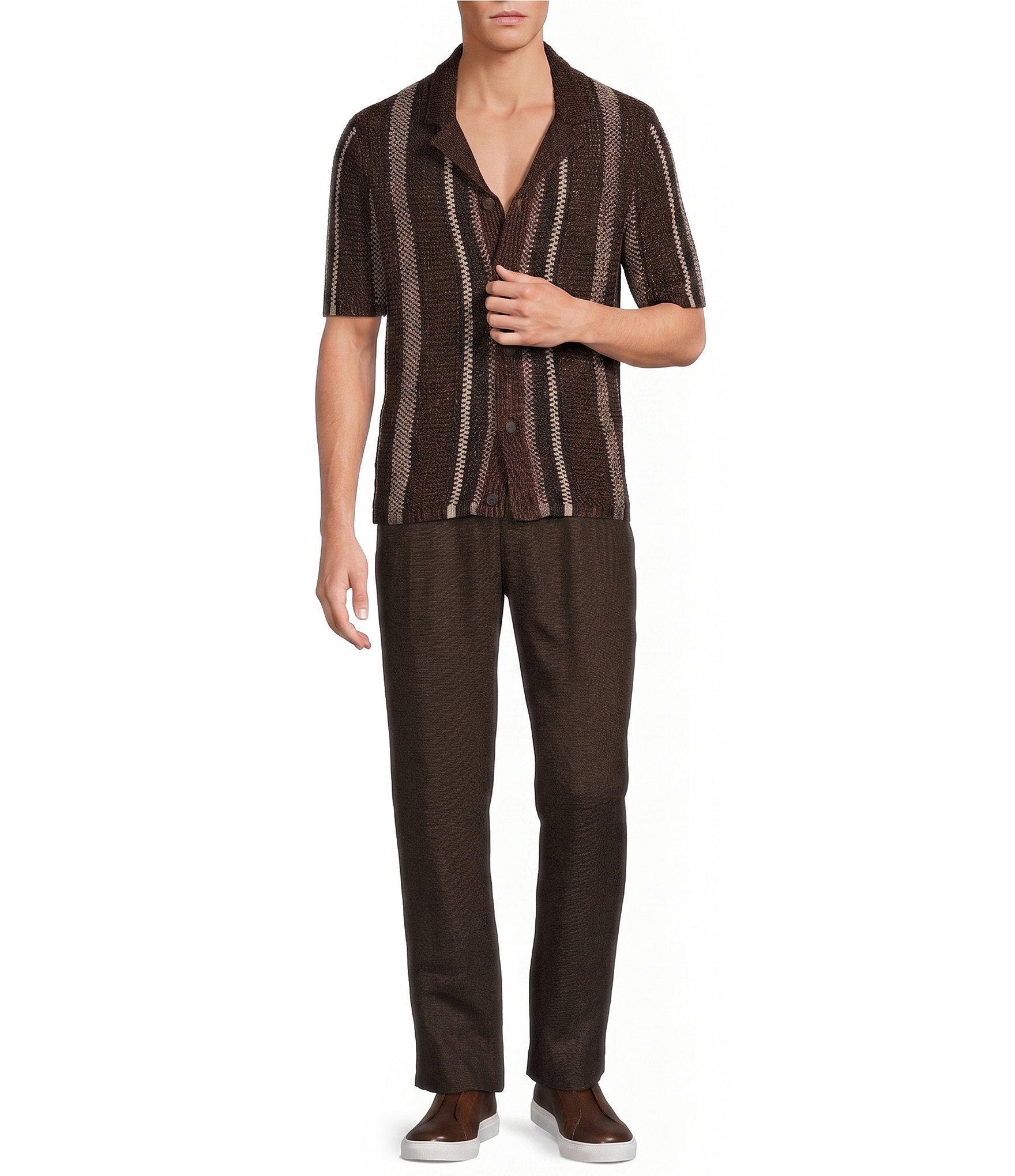Reiss Barges Relaxed Fit Linen Straight Leg Pants