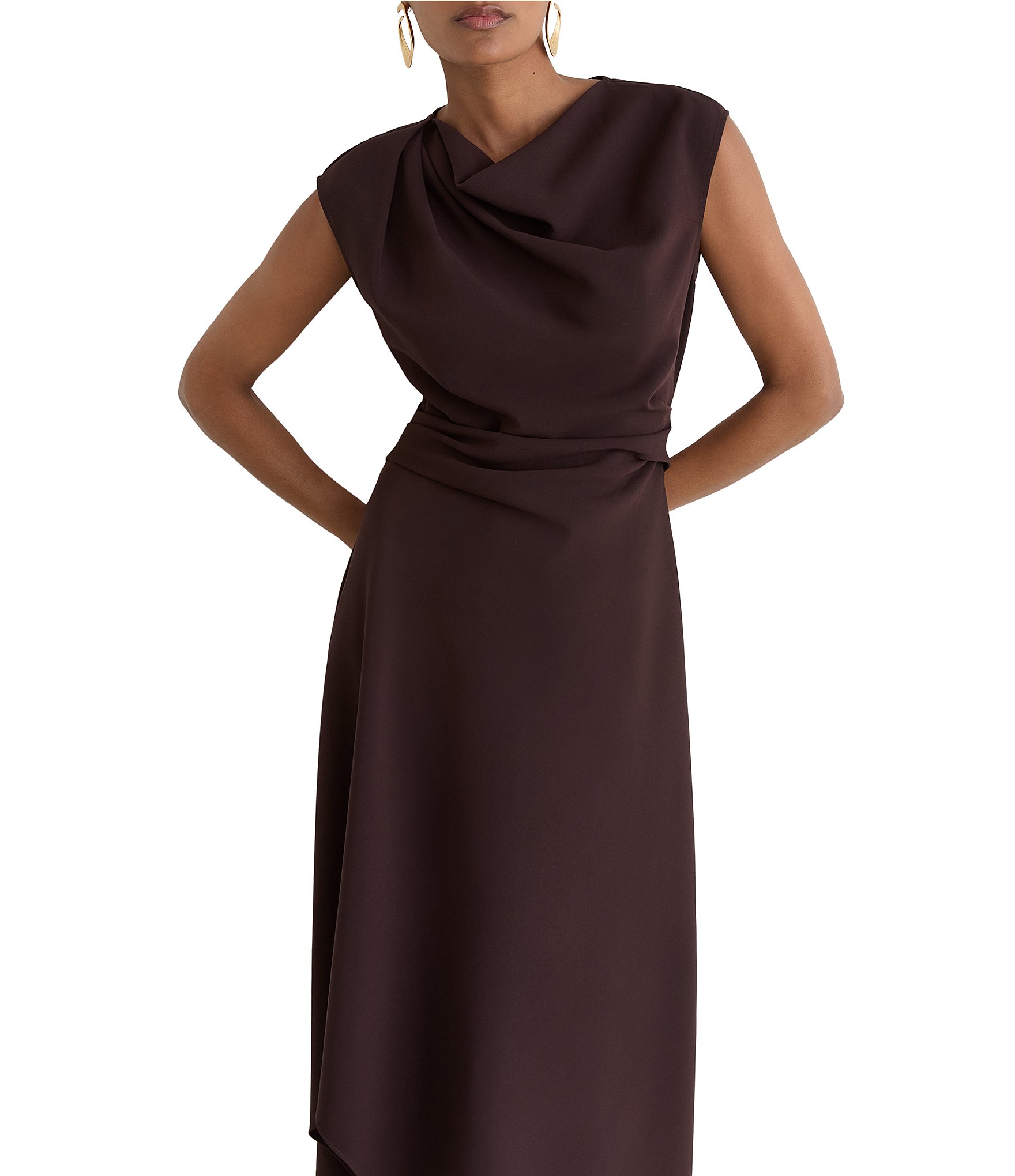 Reiss Camilla Ruched Draped Midi Dress