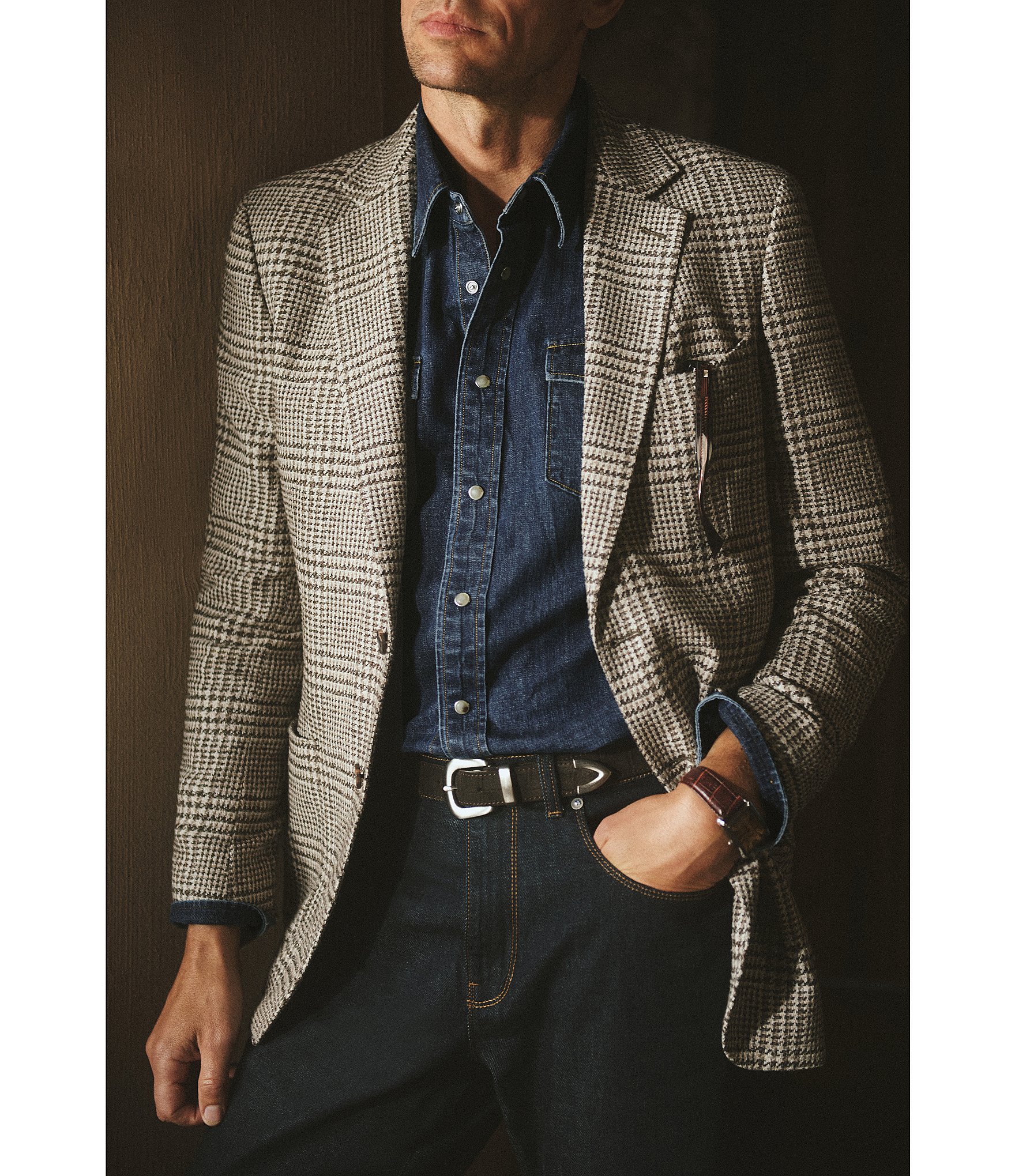 Reiss Tuscan Classic Fit Wool Blend Houndstooth Blazer