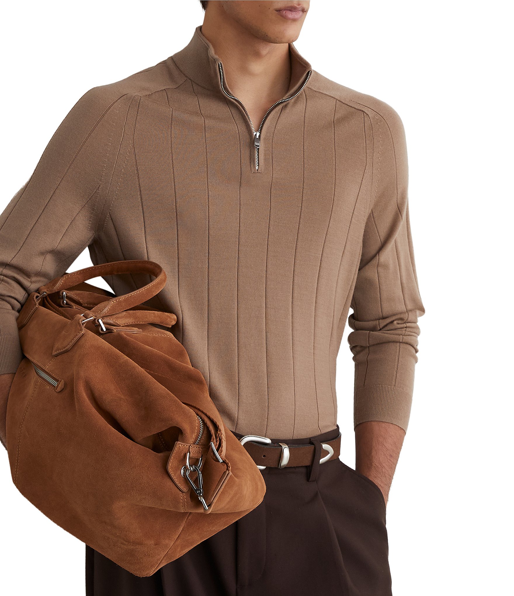 Reiss Findlay Merino Wool Half Zip Pullover