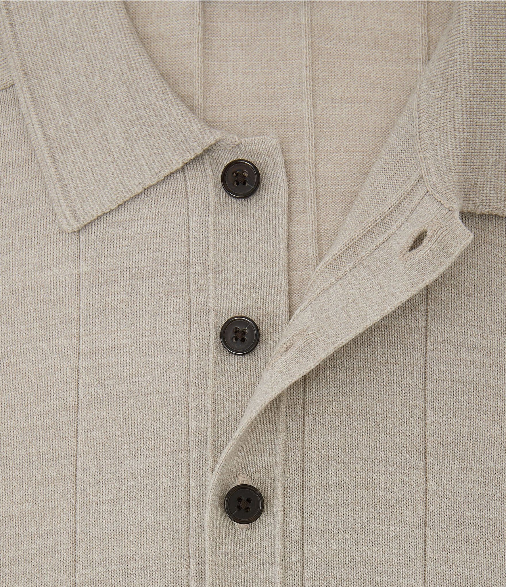 Reiss Greyson Wool Long Sleeve Polo Shirt