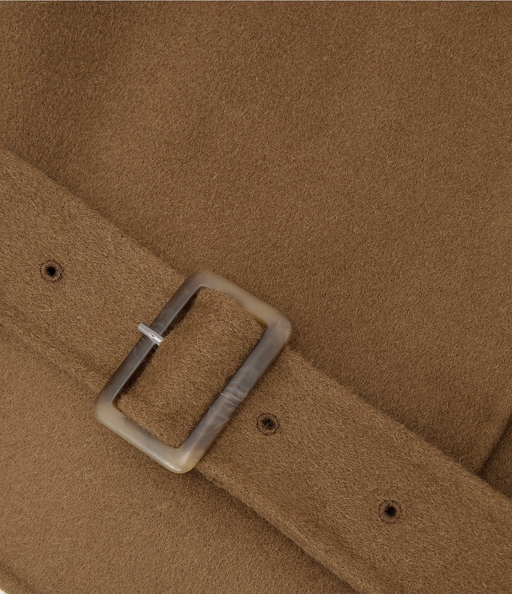 Reiss Lea Brushed Double-Faced Wool-Blend Funnel Neck Long Sleeve Belted Short Coat