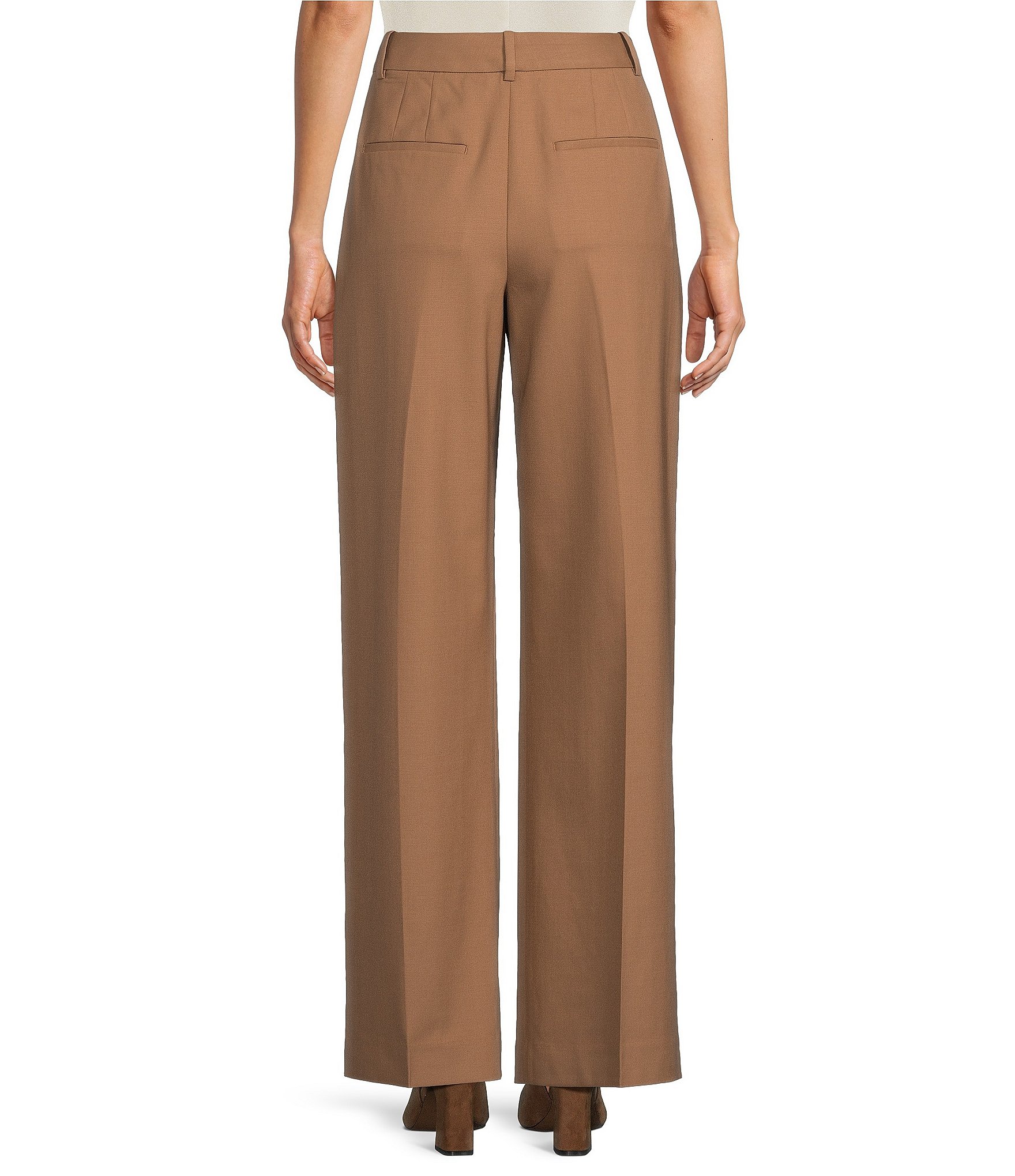 Reiss Luna High-Rise Pleated Wide Leg Pants