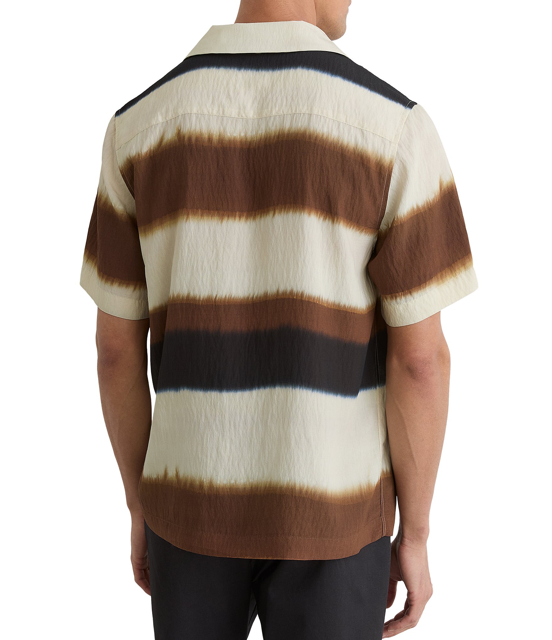 Reiss Tie-Dye Short Sleeve Woven Camp Shirt
