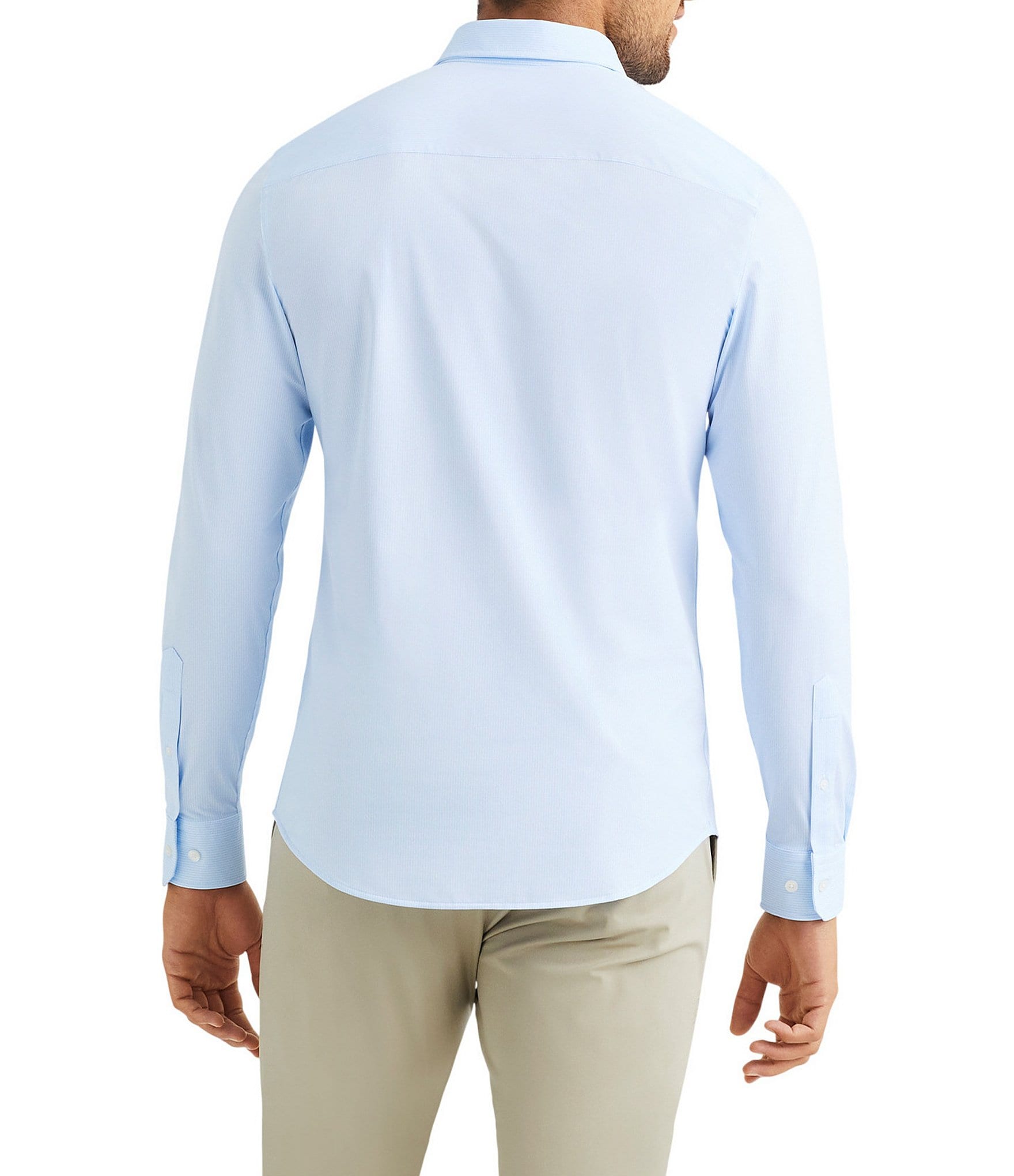 Rhone Commuter Stripe Performance Stretch Long Sleeve Woven Shirt
