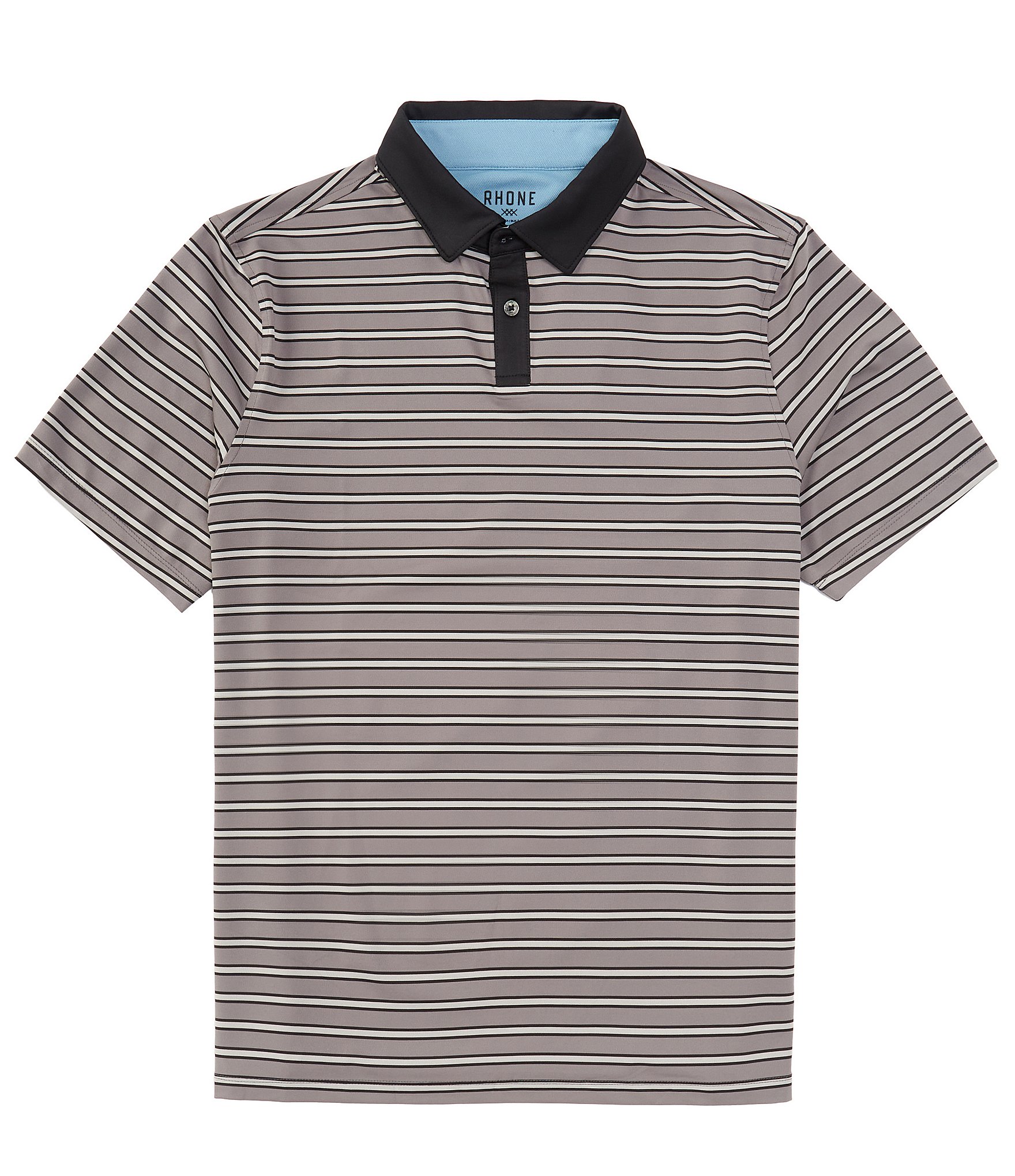 RHONE Performance Stretch Golf Sport Stripe Short Sleeve Polo Shirt ...