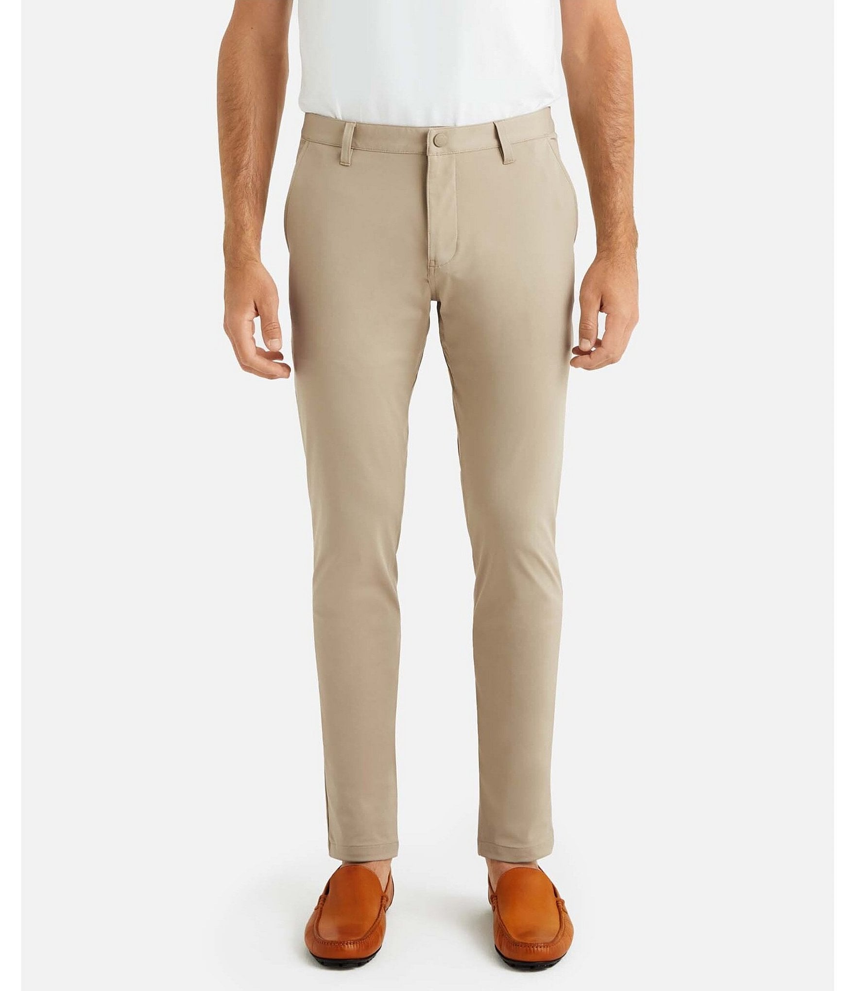 RHONE Slim Fit Flat Front Commuter Stretch Pants | Dillard's
