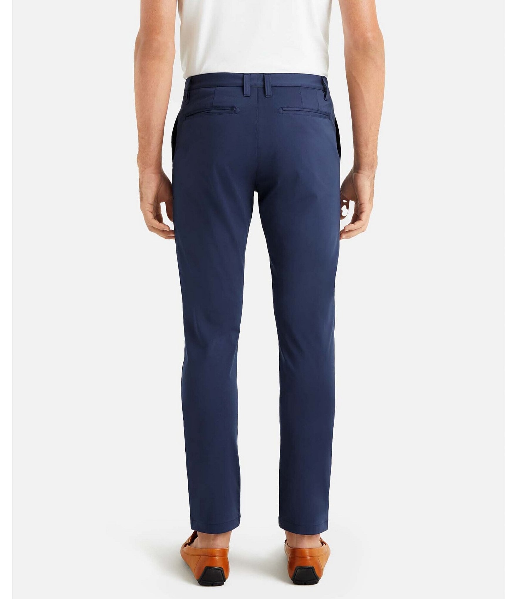 RHONE Slim Fit Flat Front Commuter Stretch Pants