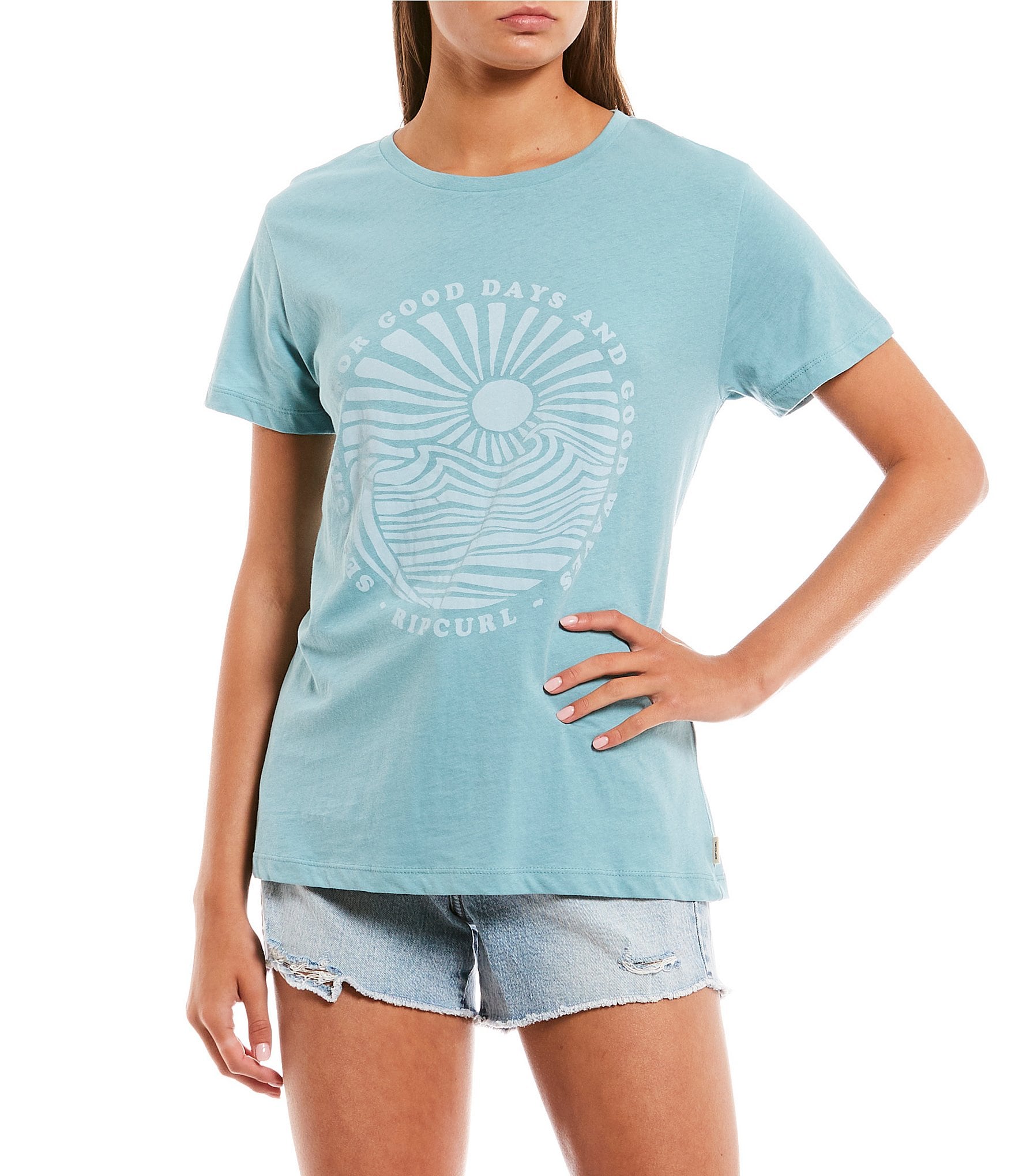RIP CURL The Search Blue Graphic T Shirt Surf Skate Beach Sun Ocean Fi –  Shop Thrift World