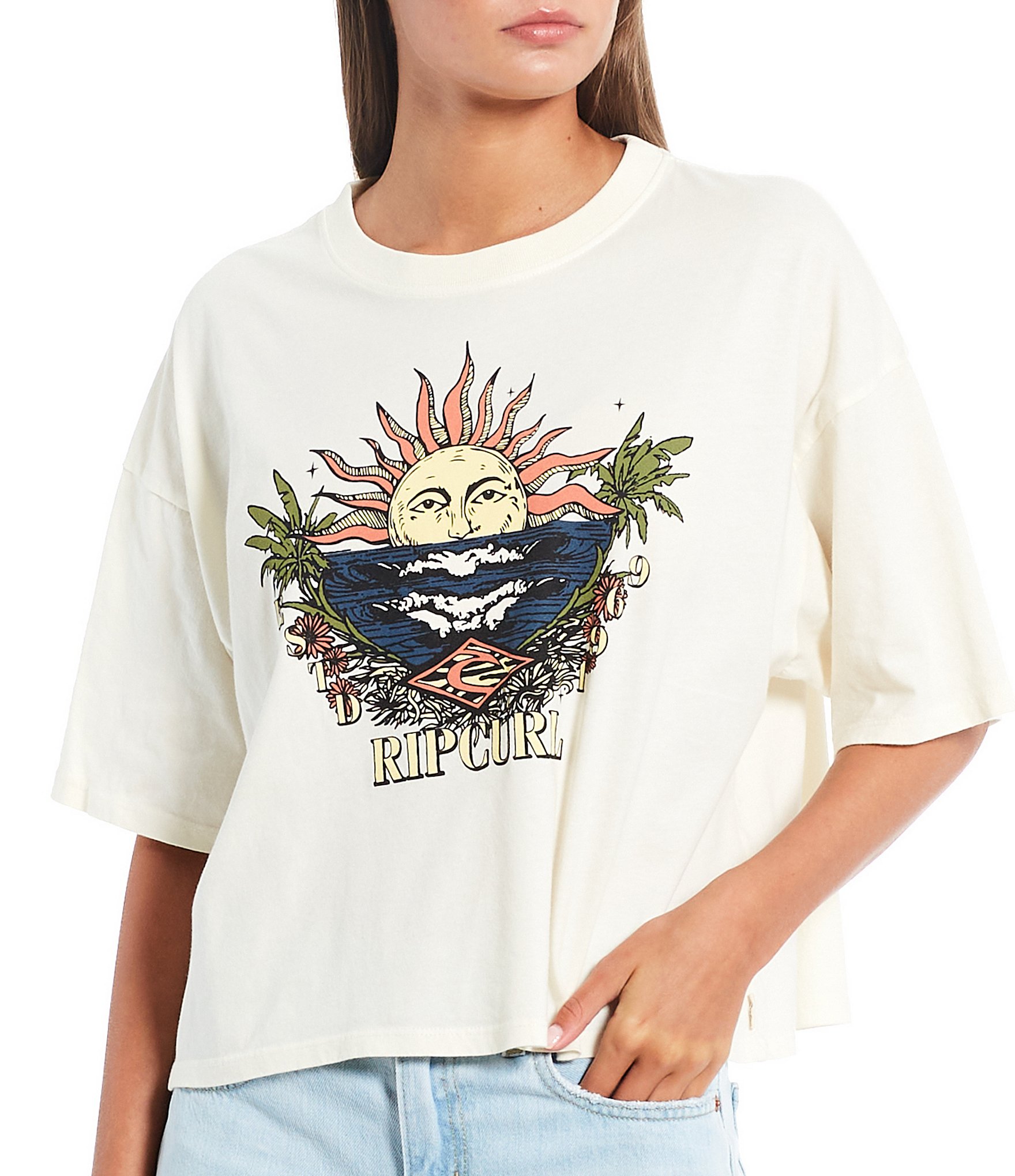 Crop | T-Shirt Graphic Rip Heritage Break Curl Shore Dillard\'s