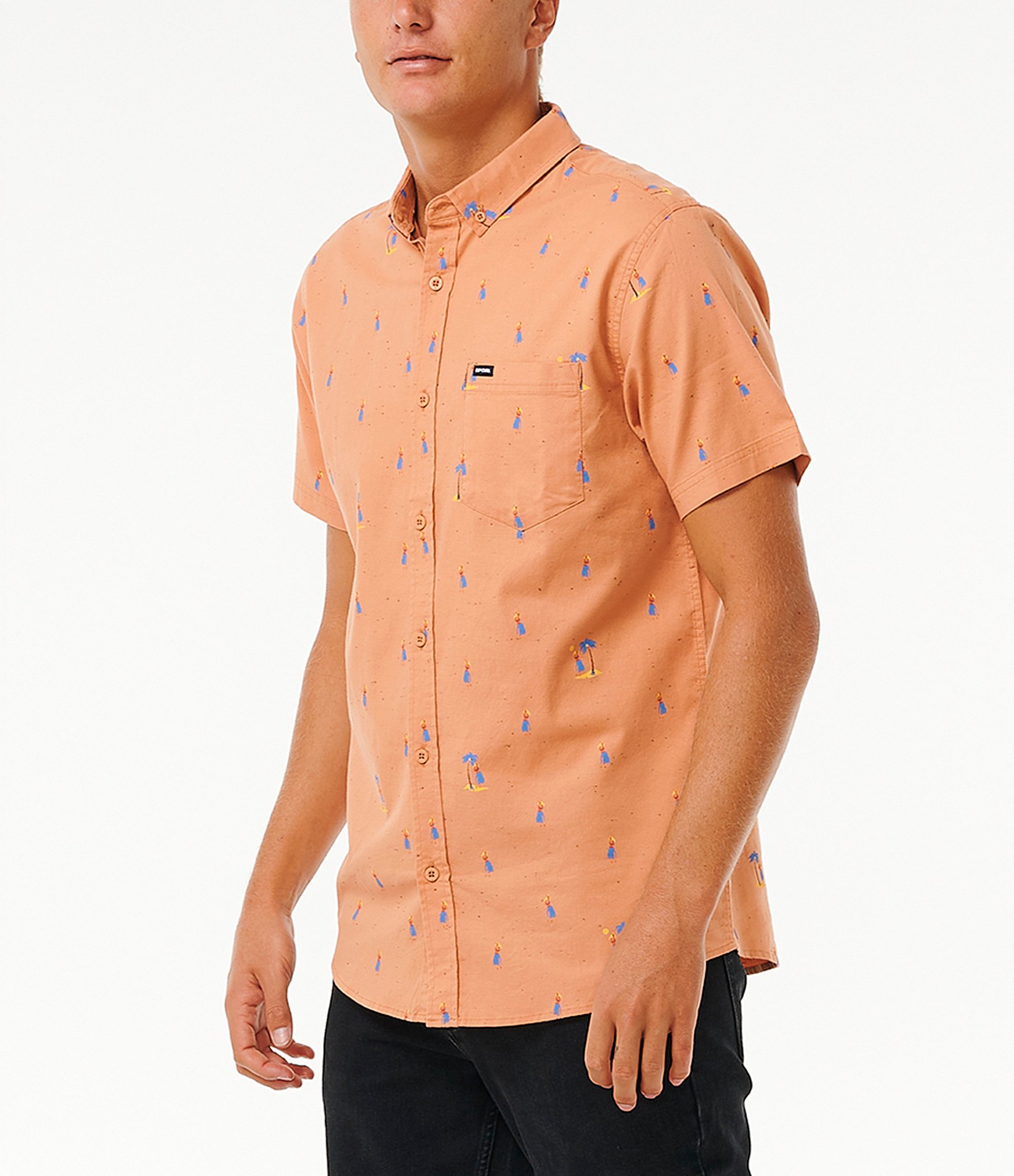 Rip Curl Short Sleeve Hula Breach Chambray Button Front Shirt