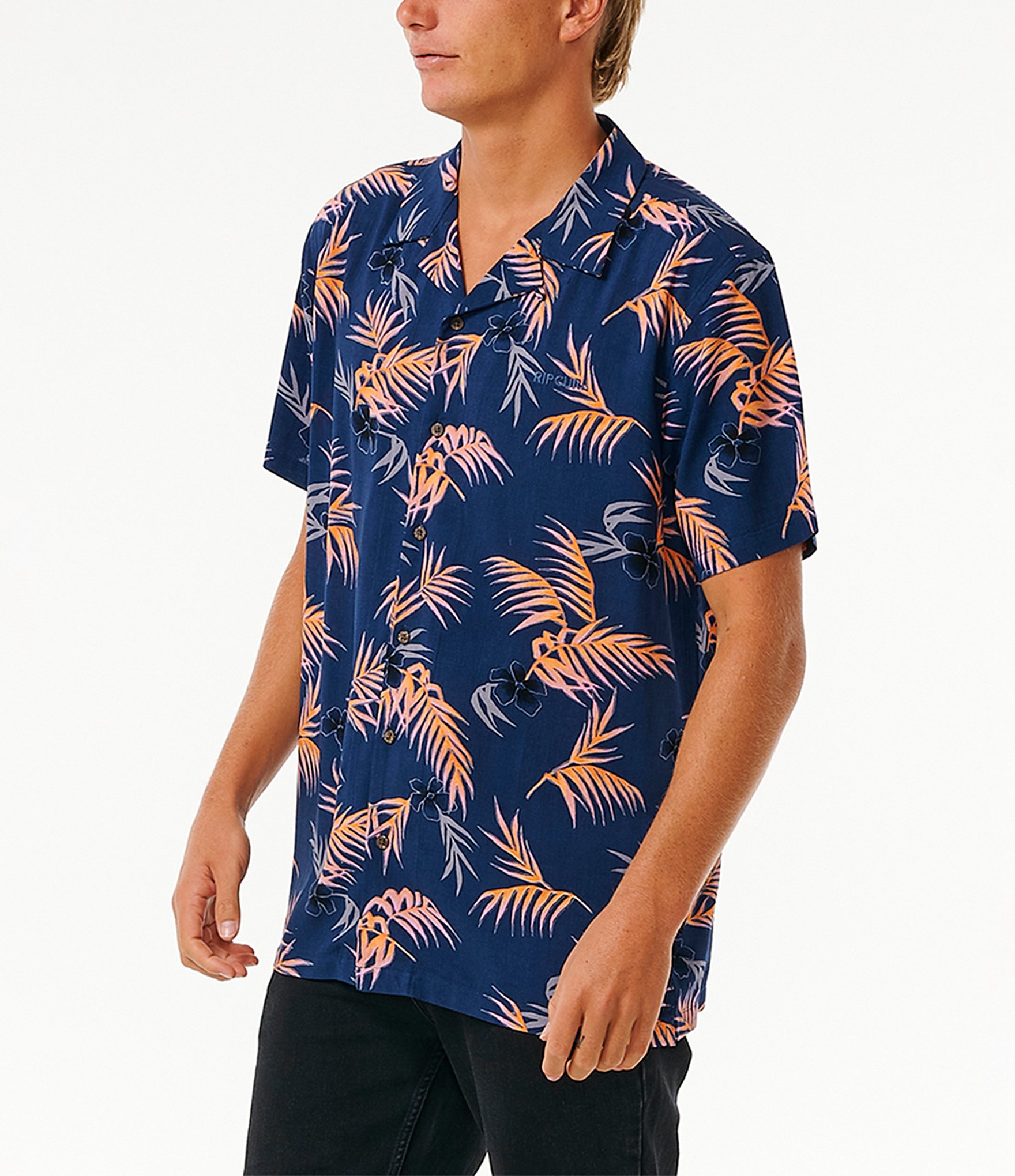 Rip Curl Short Sleeve Surf Revival Floral Button Front Shirt