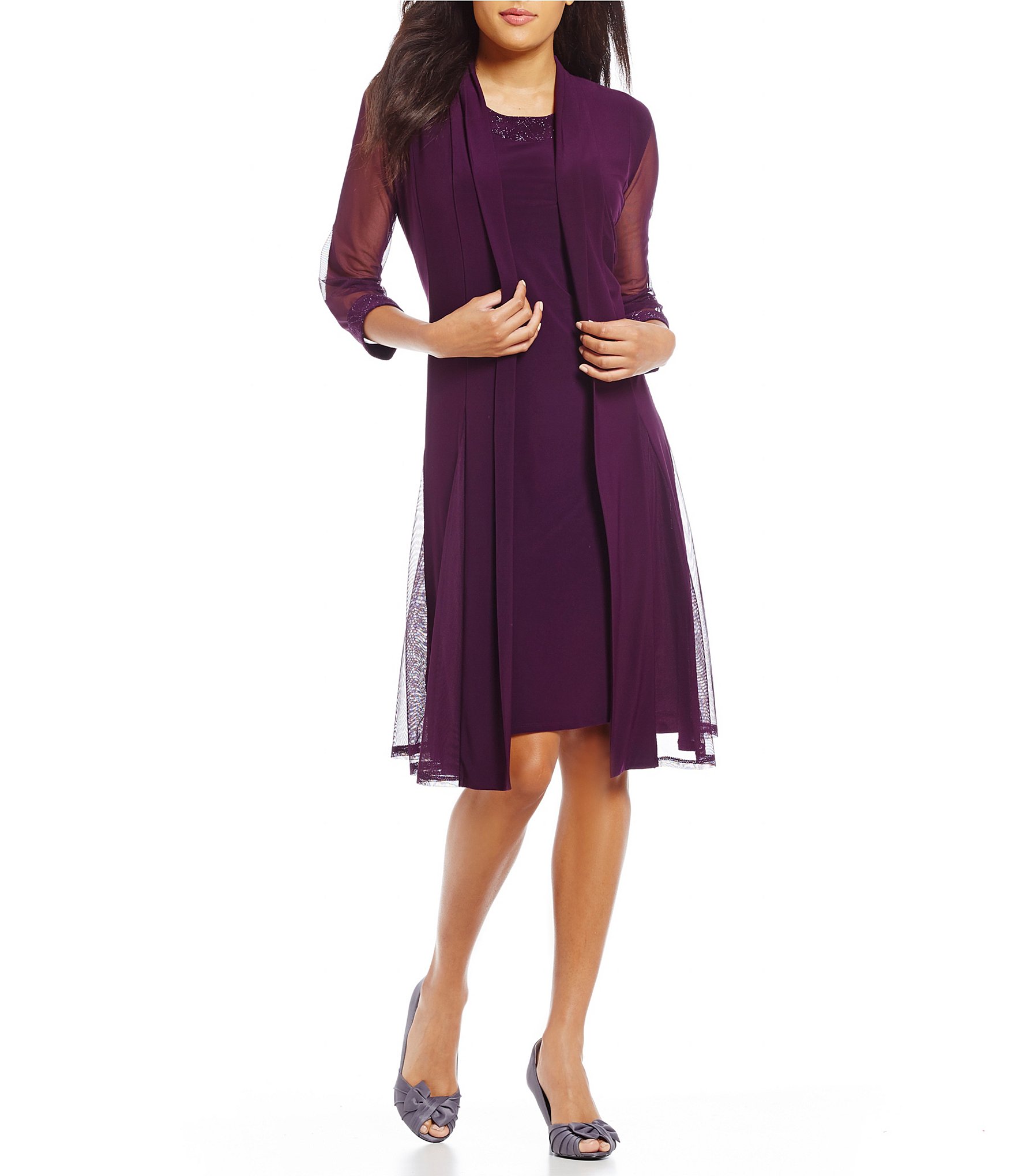 R&M Richards 2-Piece Duster Jacket Dress | Dillards