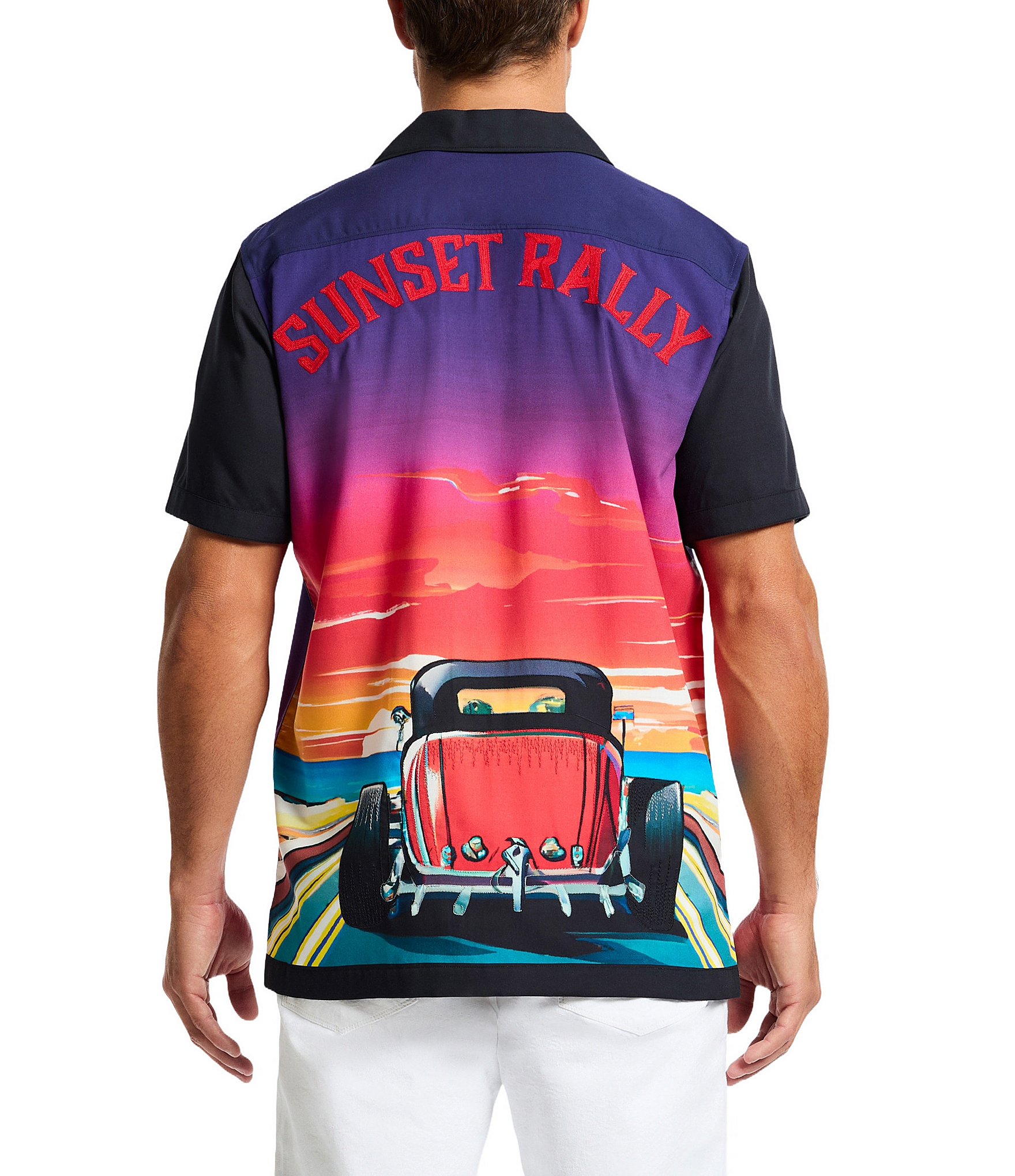 Robert Graham Sunset Rally Graphic Short Sleeve Woven Camp Shirt