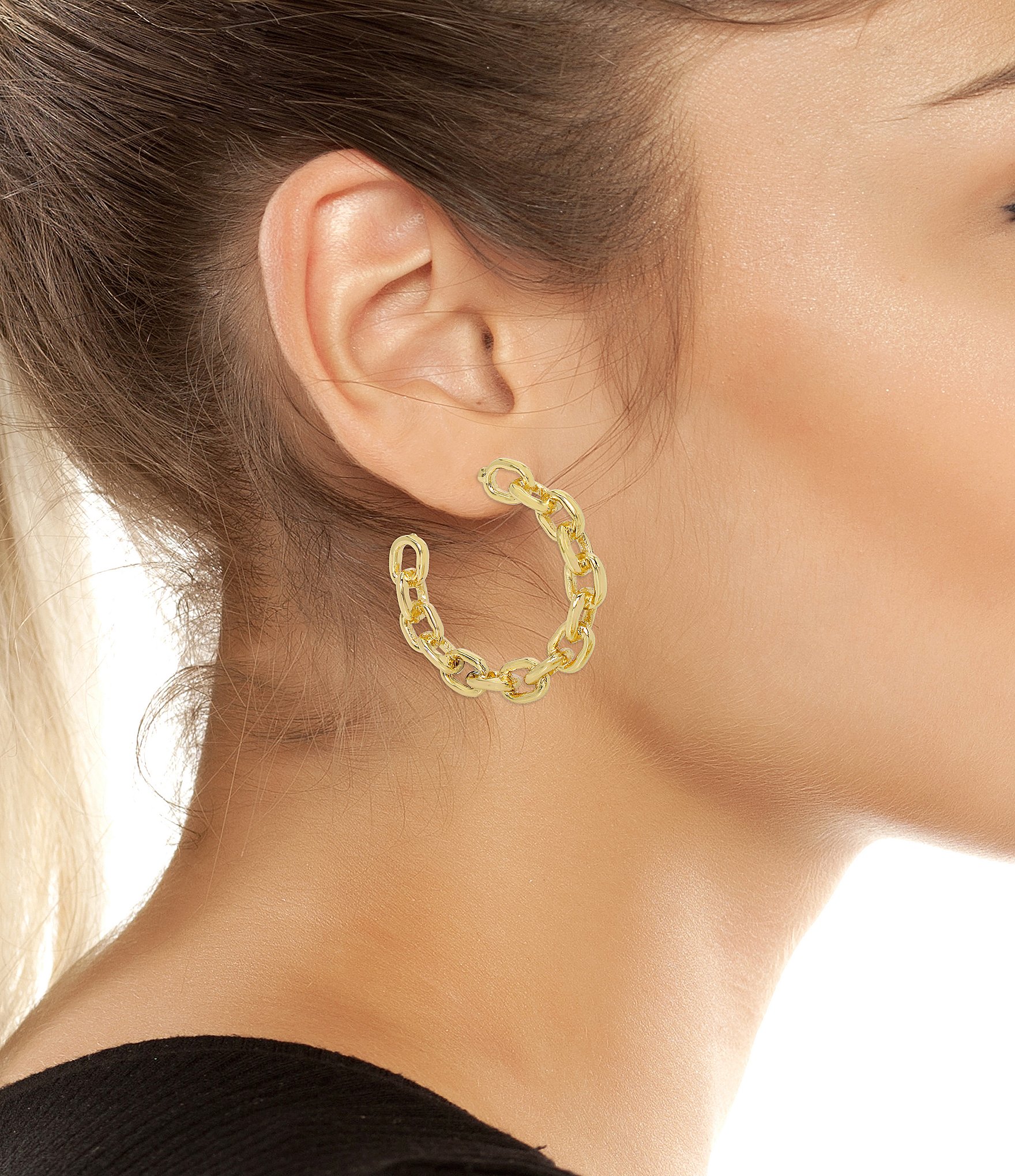 Robert Lee Morris Soho Chain Hoop Earrings