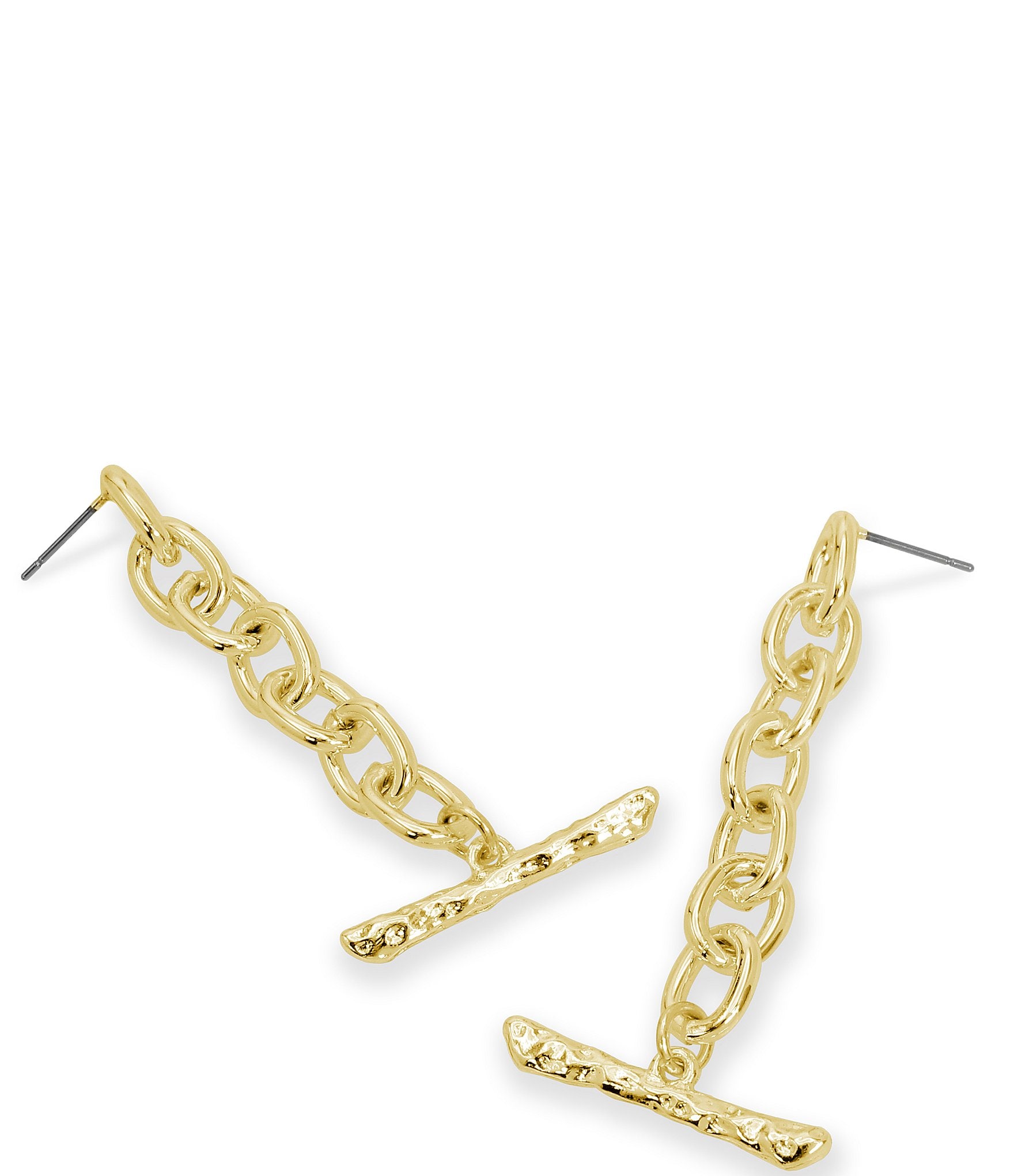 Robert Lee Morris Soho Chain Toggle Bar Drop Earrings