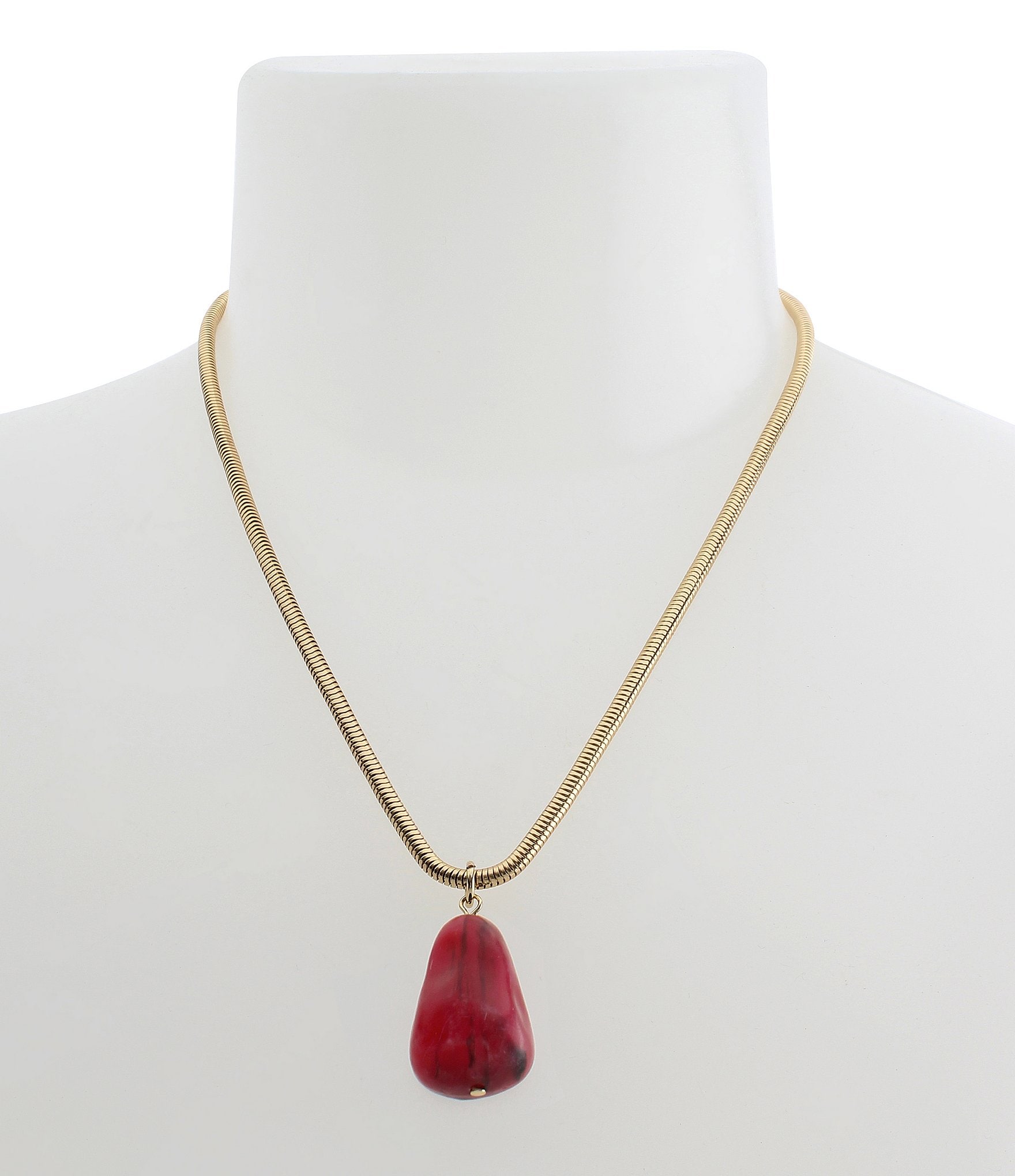 Robert Lee Morris Soho Jasper Stone Short Pendant Necklace