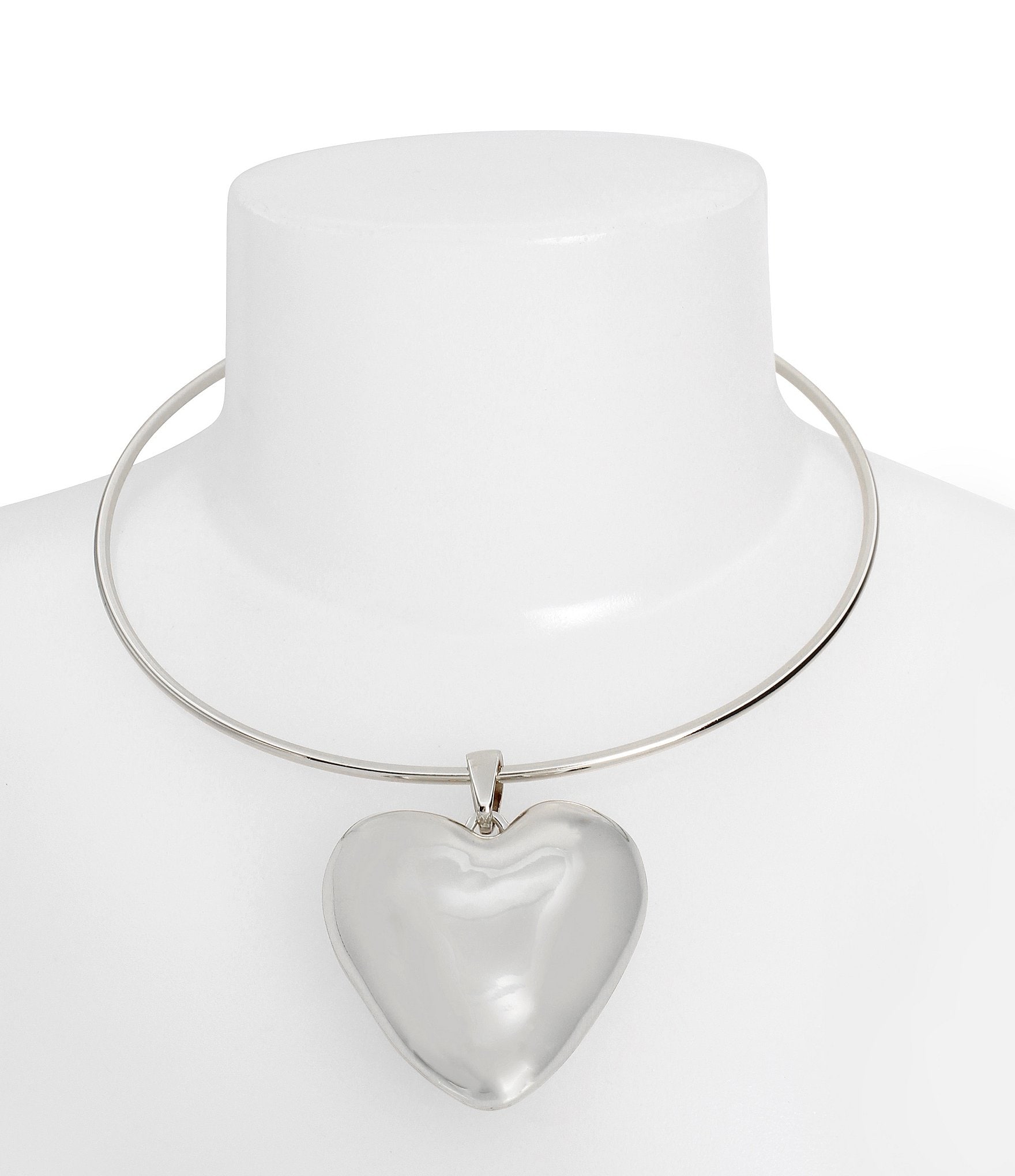 Robert Lee Morris Soho Large Puffy Heart Short Pendant Necklace